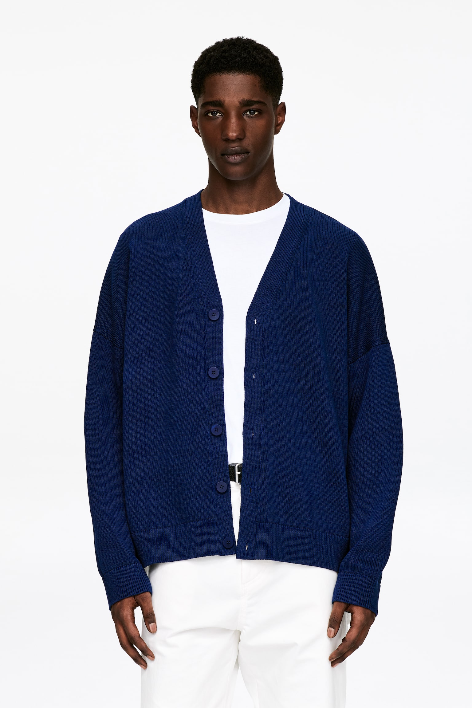 Cardigan in cotone - Blu scuro/Verde scuro - 1