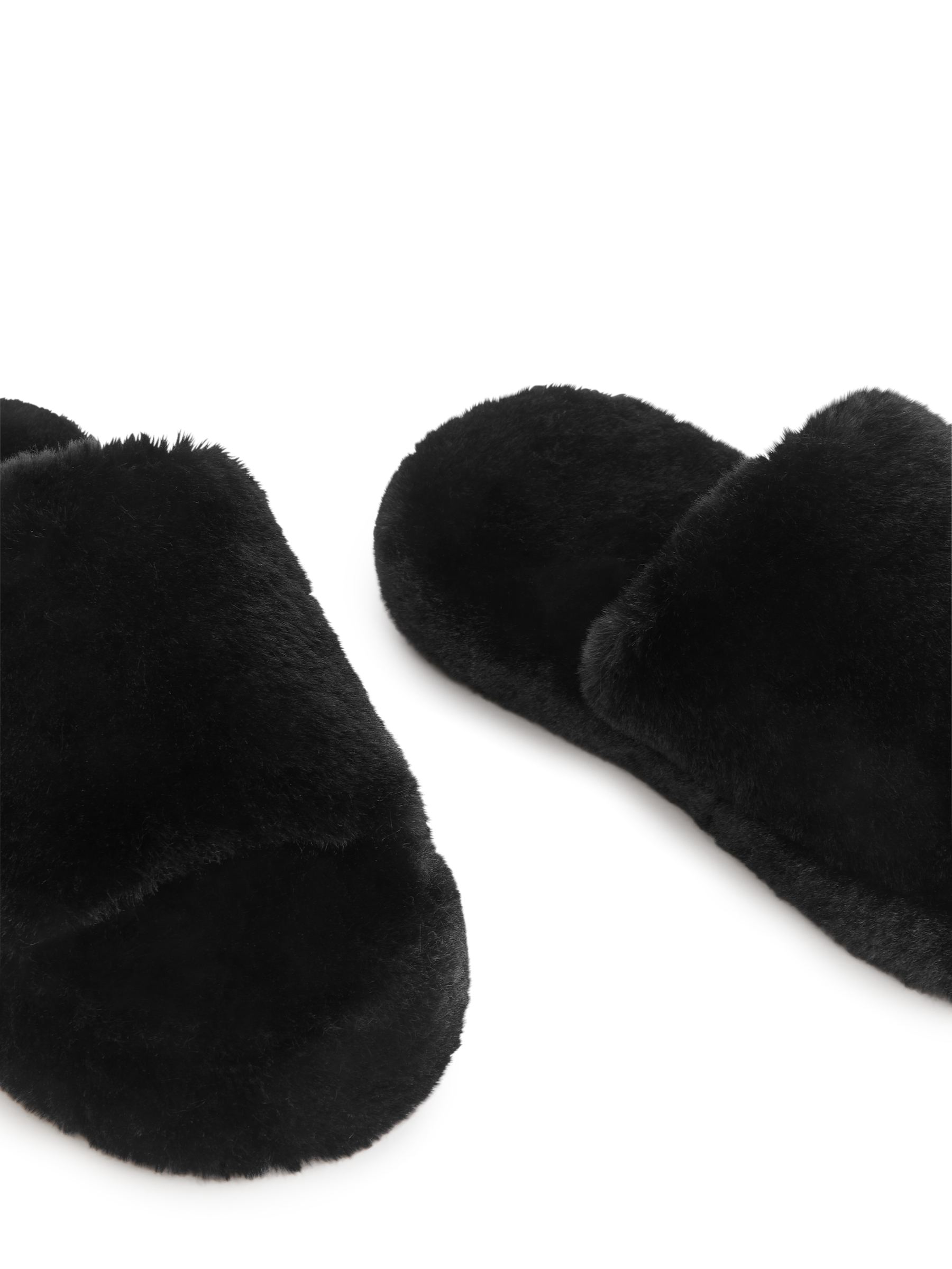 Faux Fur Slippers - Black - Women - StillMedia/DescriptiveDetail - 3