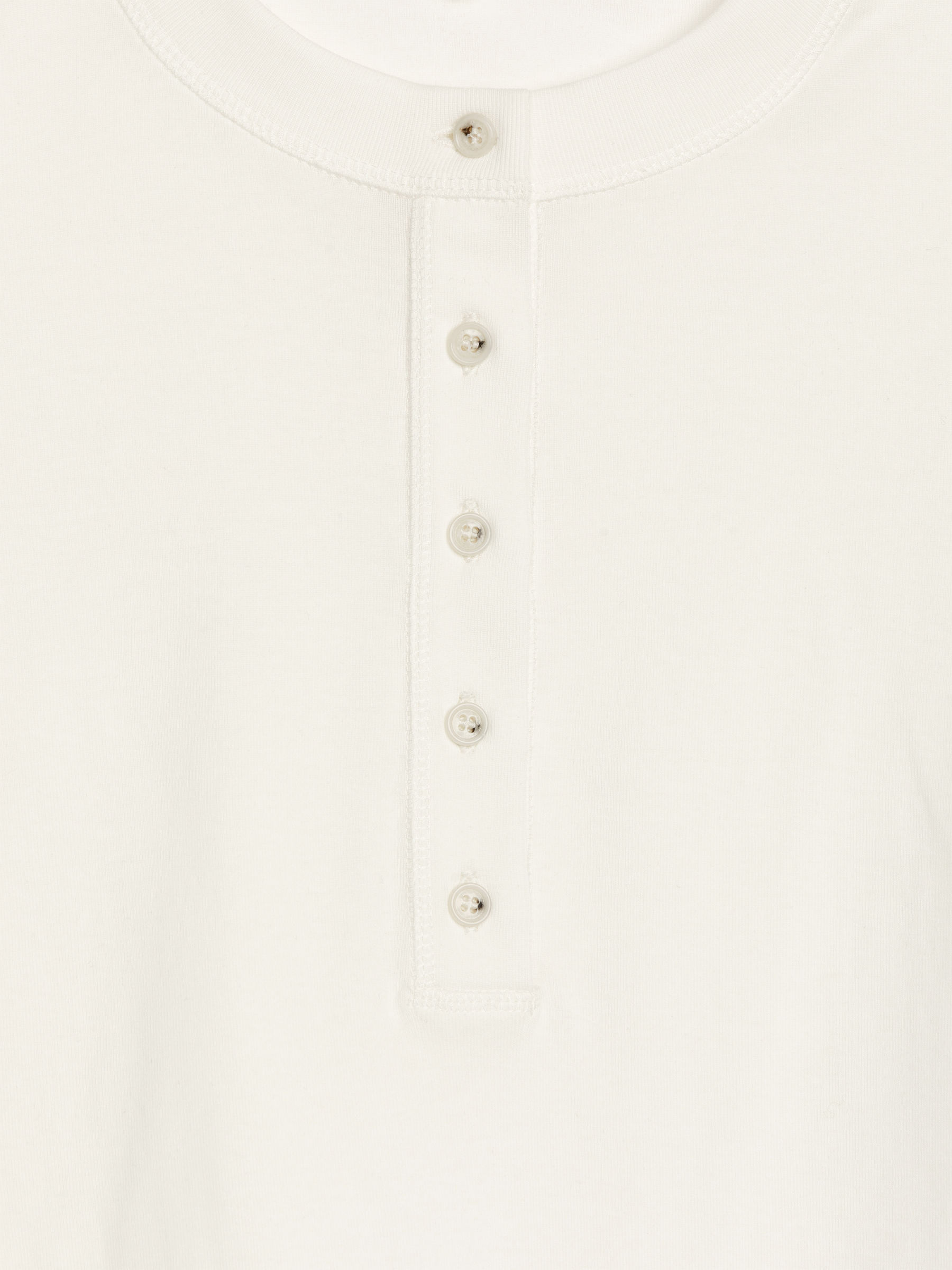 Cotton Henley Shirt - White - Slim fit - Women - StillMedia/DescriptiveDetail - 1