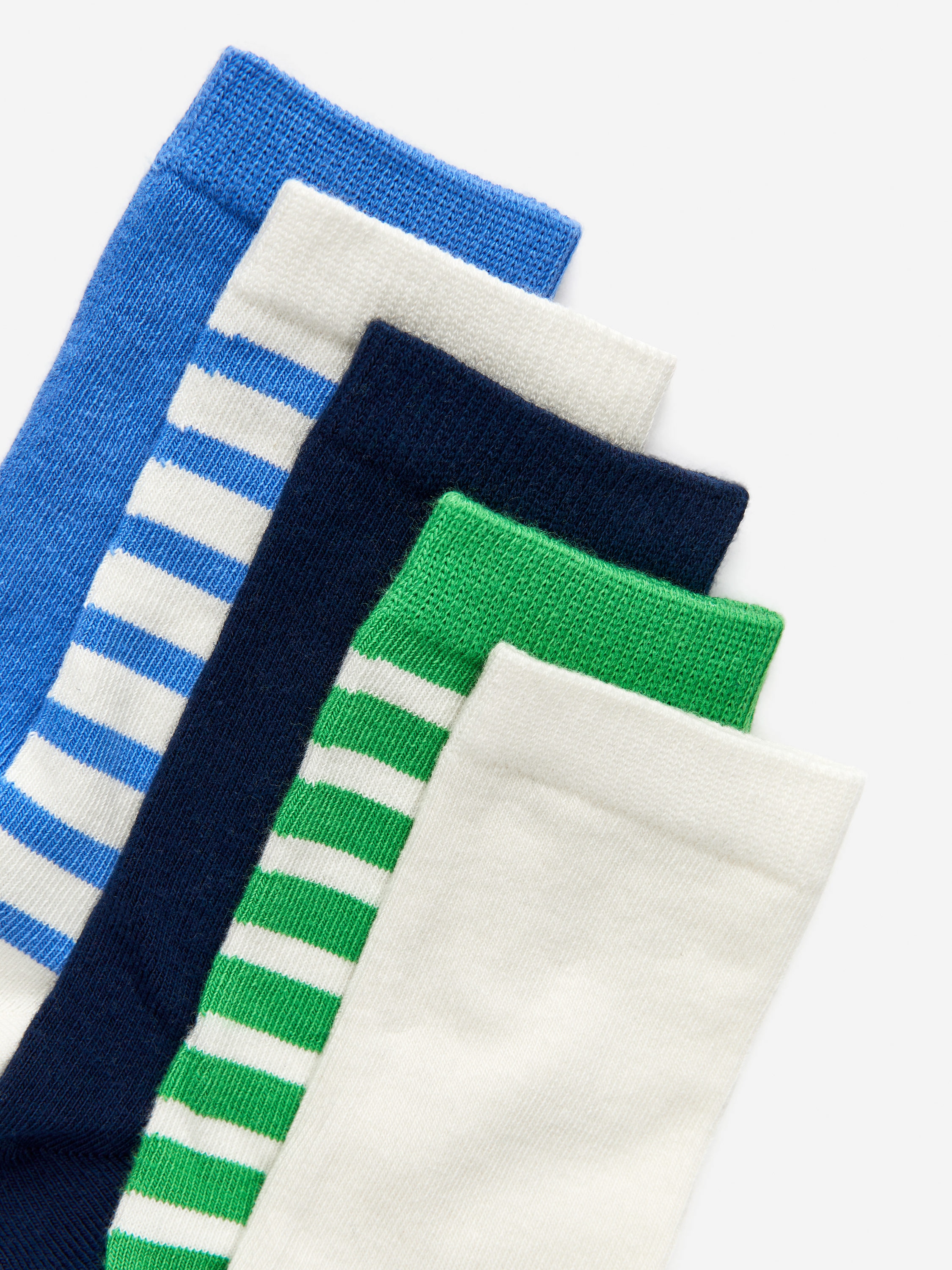 Cotton Socks Set of 5 - Blue/Green/Off White - Children - StillMedia/DescriptiveDetail - 2