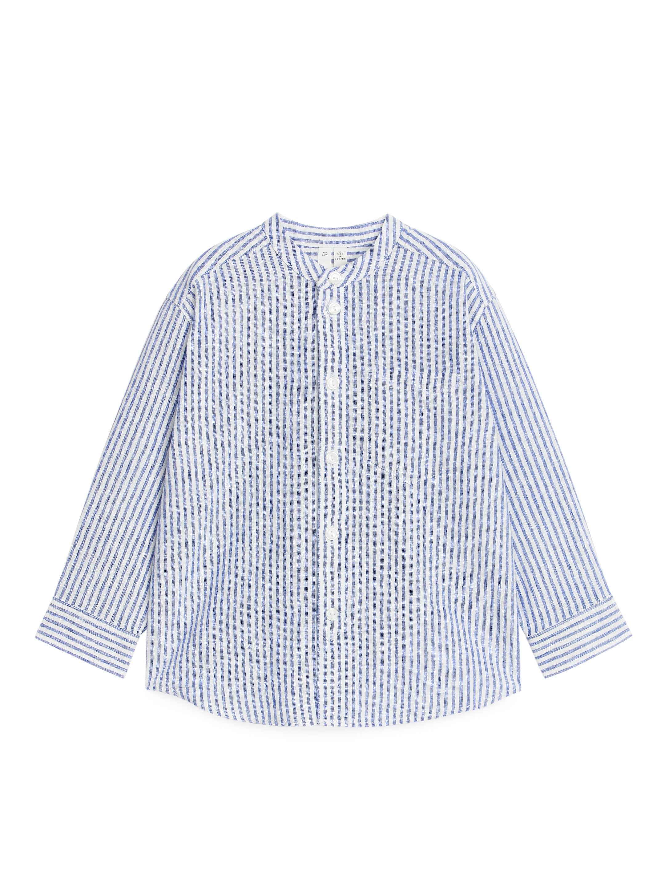 Grösseres Bild ansehen: Henley-Leinenhemd - Blau/Gestreift - KINDER | H&M CH 1