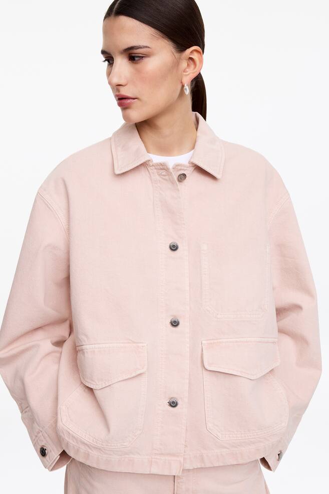 Kastiges Overshirt aus Denim -Rosa - 6