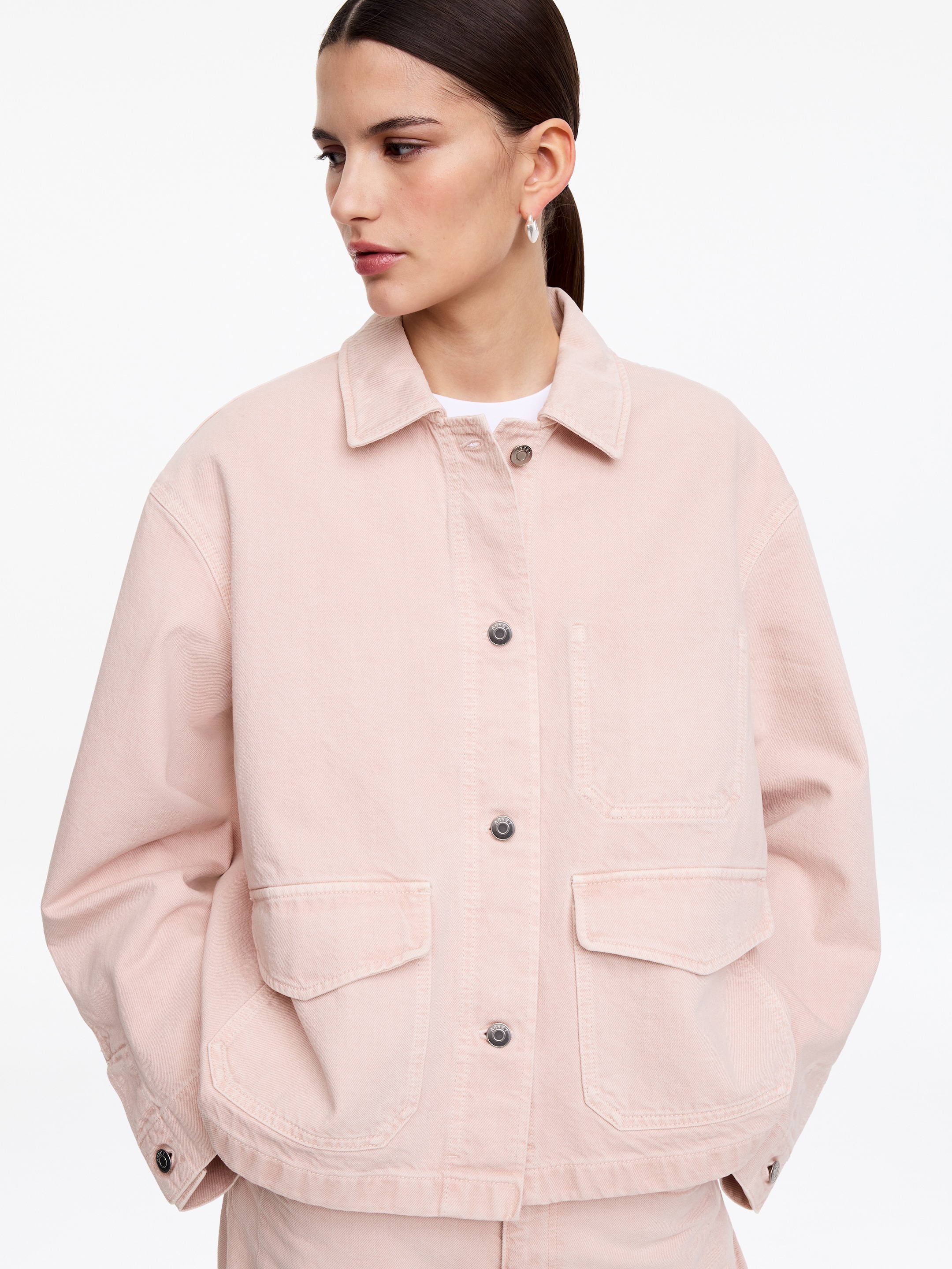 Surchemise carrée en denim - Rose - Regular fit - Femme - StillMedia/Lookbook - 5