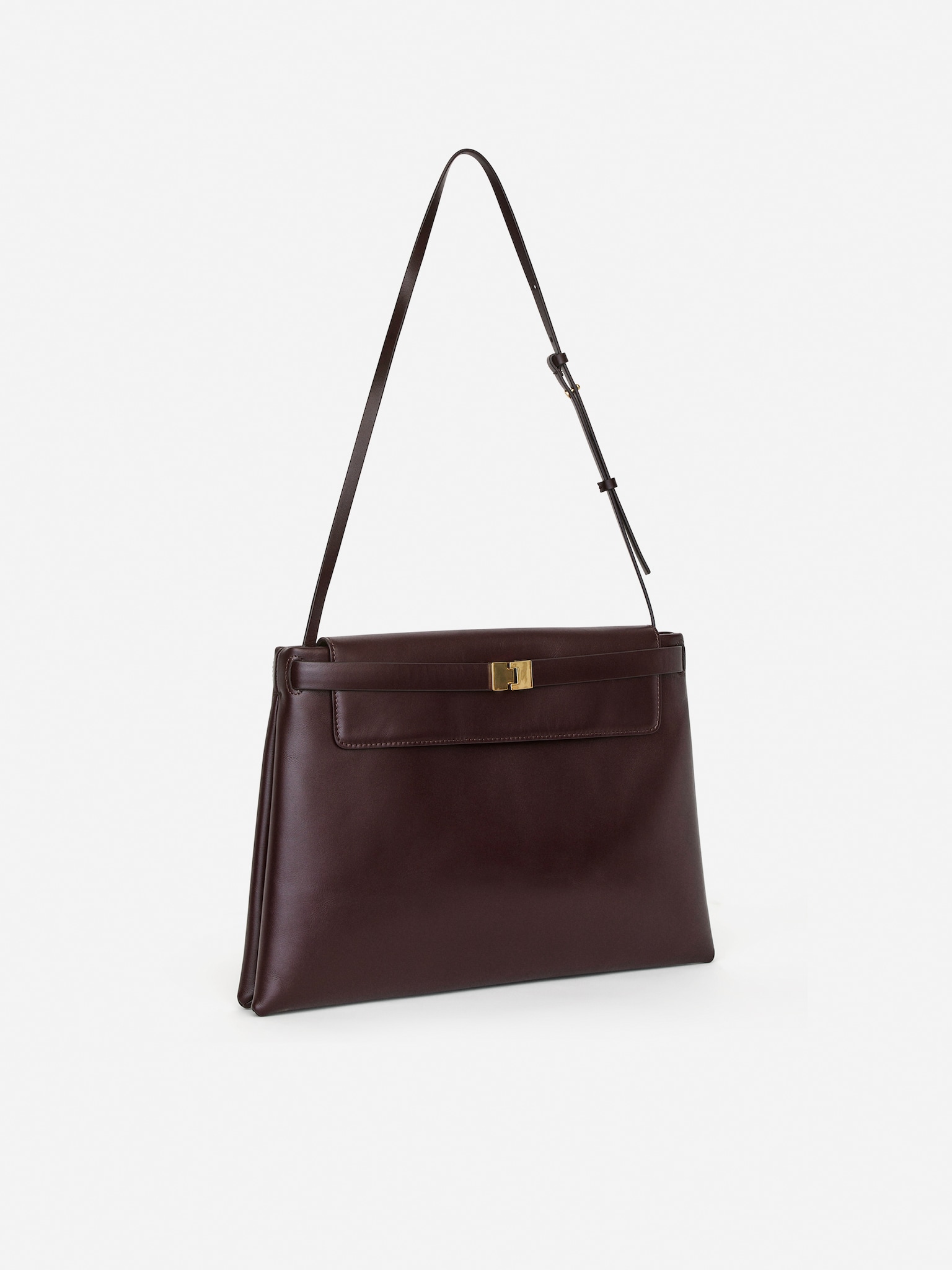 Sac à bandoulière en cuir - Rouge foncé - 5
