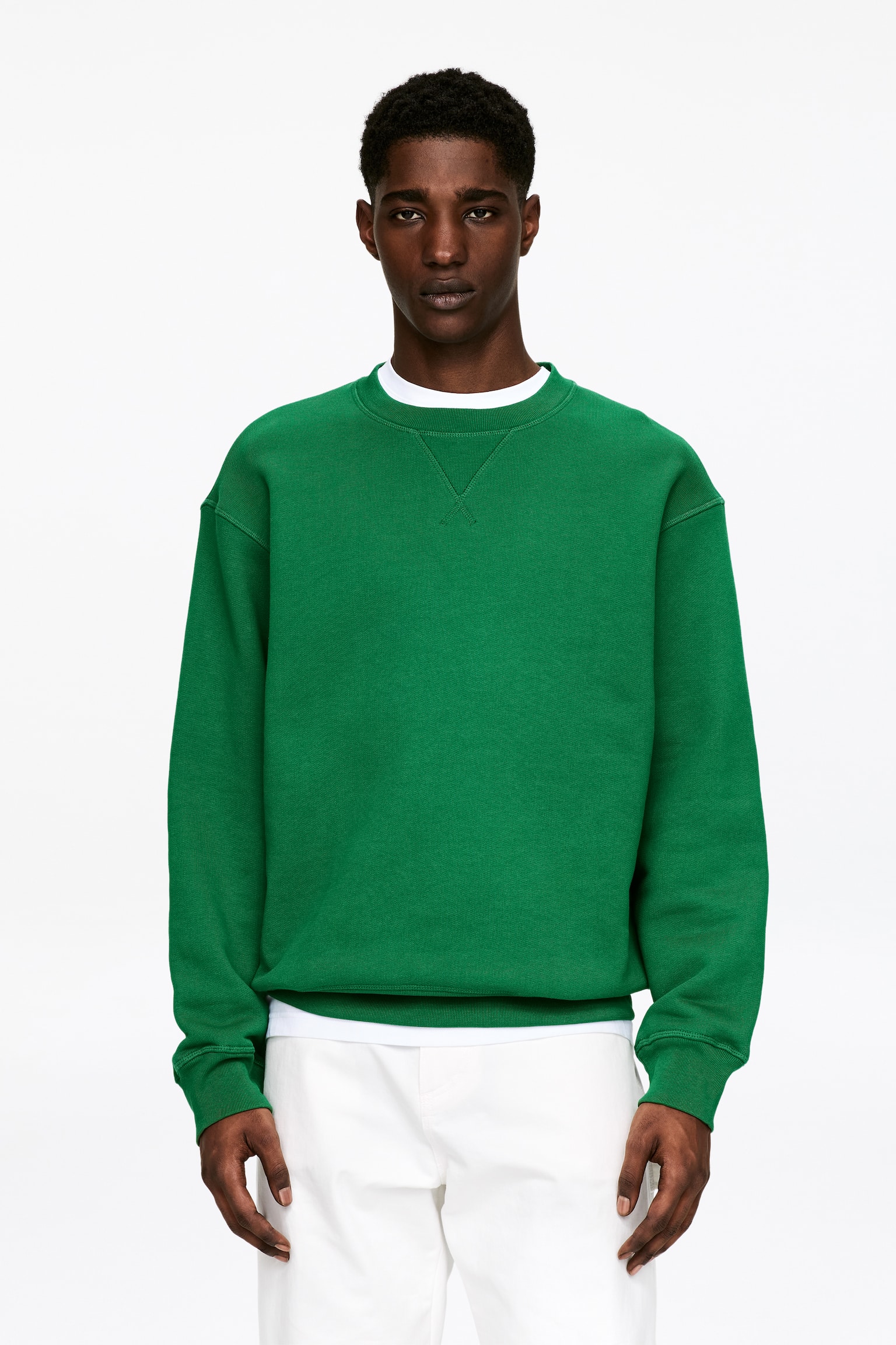 Felpa dalla vestibilità ampia - Verde/Rosa tenue/Grigio mélange - 1