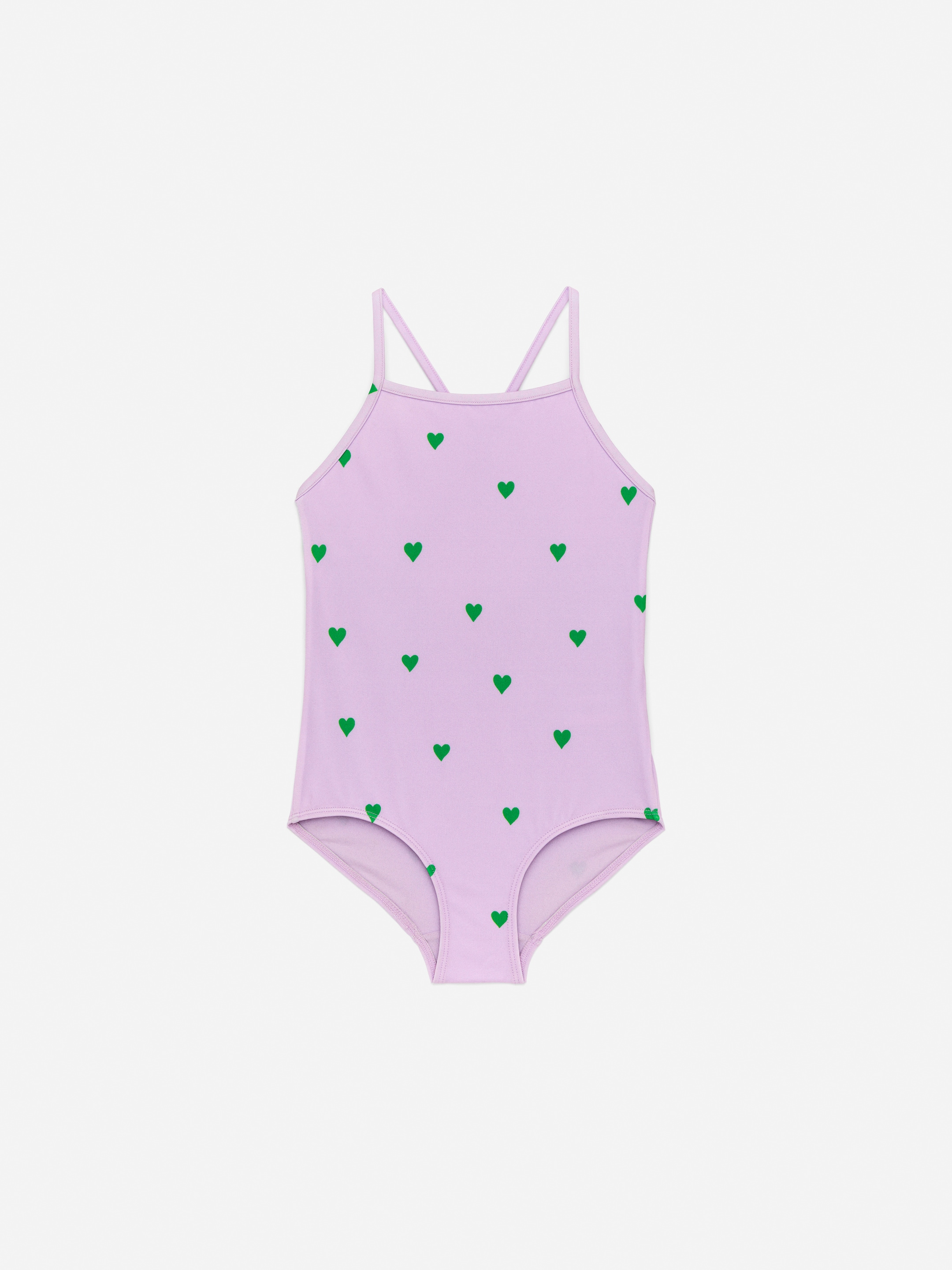Grotere afbeelding bekijken: Badpak met print - Lilac/Green Hearts - KINDEREN | H&M BE 1