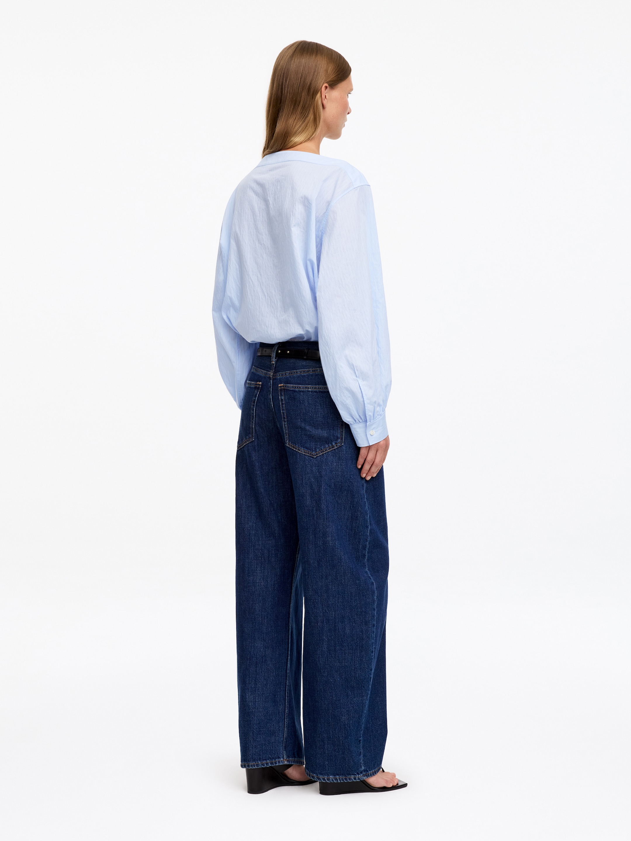 Boat-Neck Cotton Blouse - Light Blue - Regular fit - Women - StillMedia/Lookbook - 5