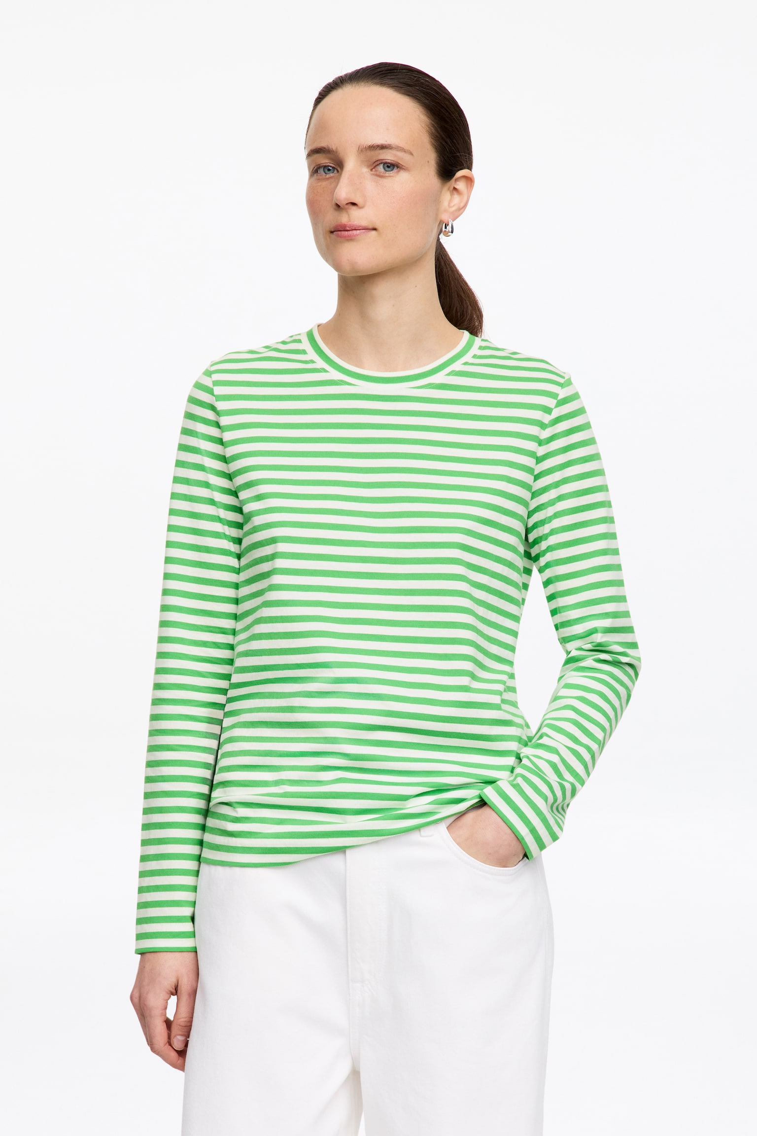 T-shirt de manga comprida IRIS - Branco/verde/Branco/Cinzento/Castanho/Azul claro/Branco/Preto/Branco sujo/preto/Branco sujo/Cor-de-rosa - 1