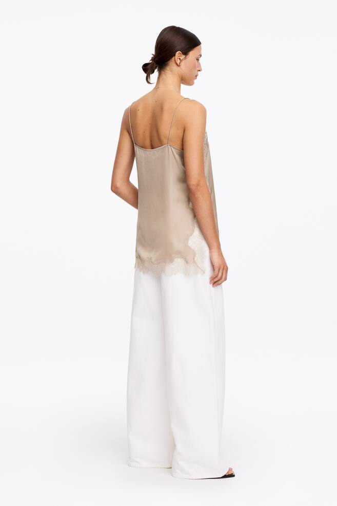 Lace-Detail Strap Top-Mole - 3