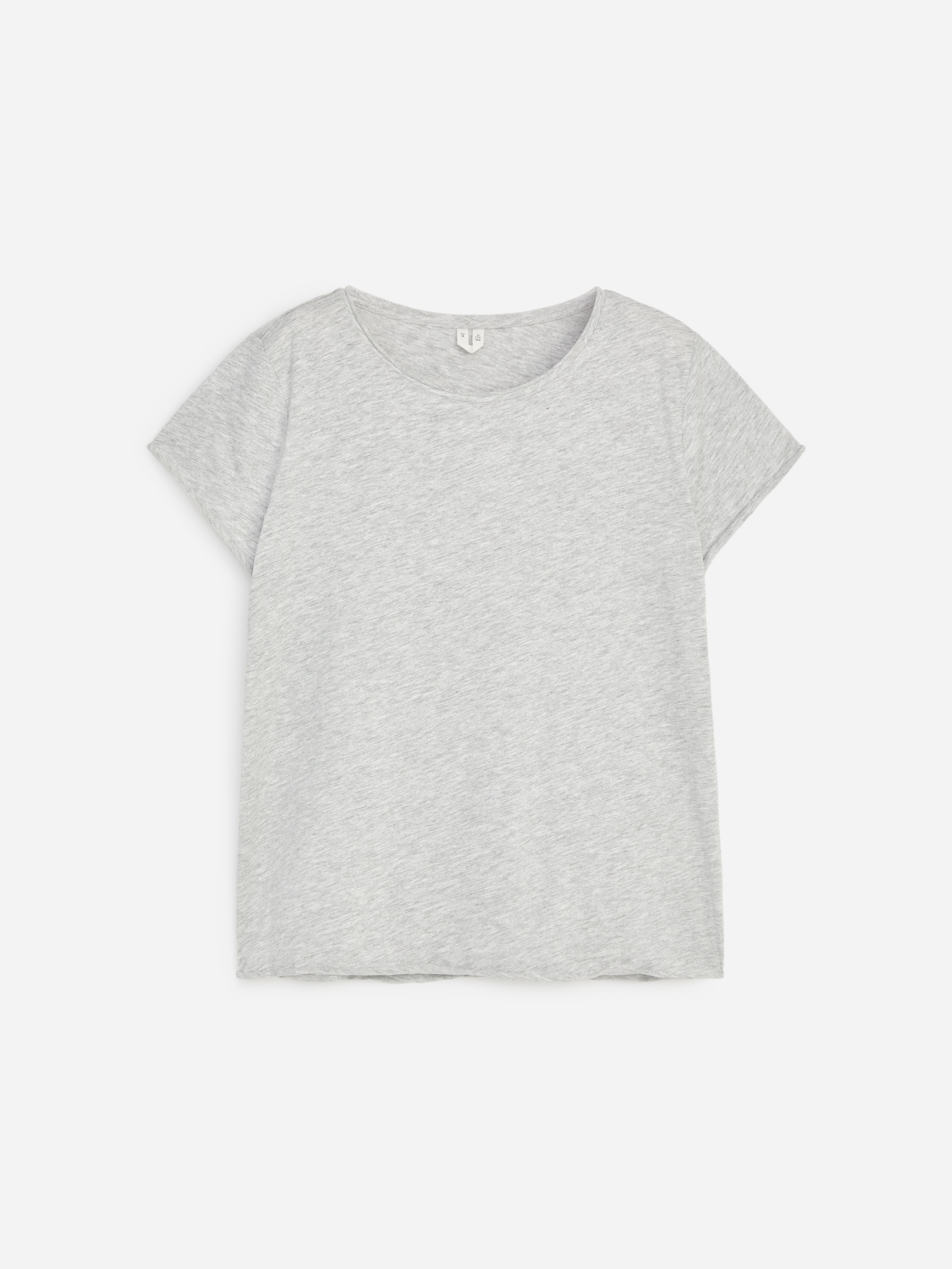 T-shirt z podwiniętymi brzegami - Szary/Granatowy
