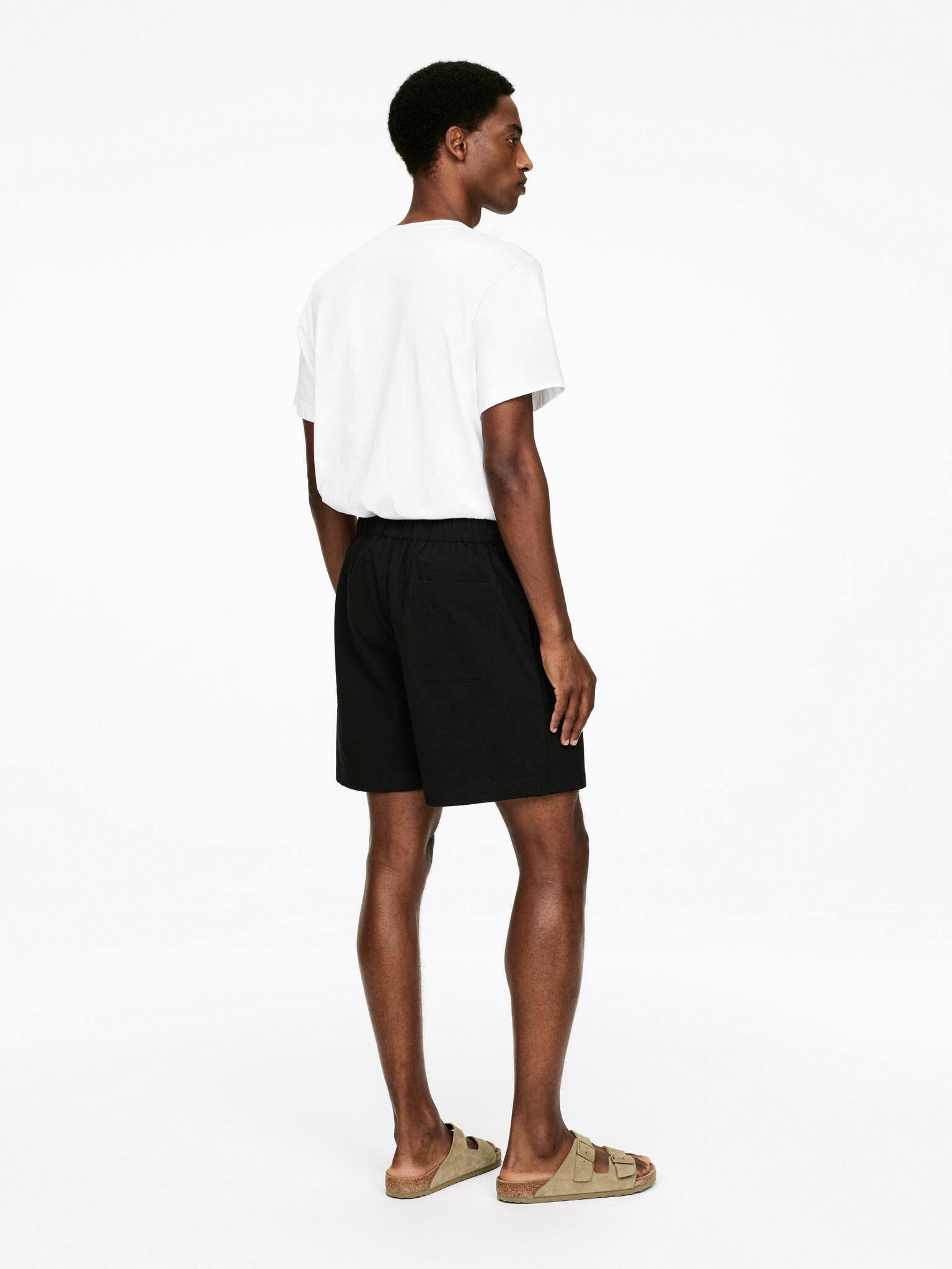 Short en seersucker - Noir/Taupe - 5