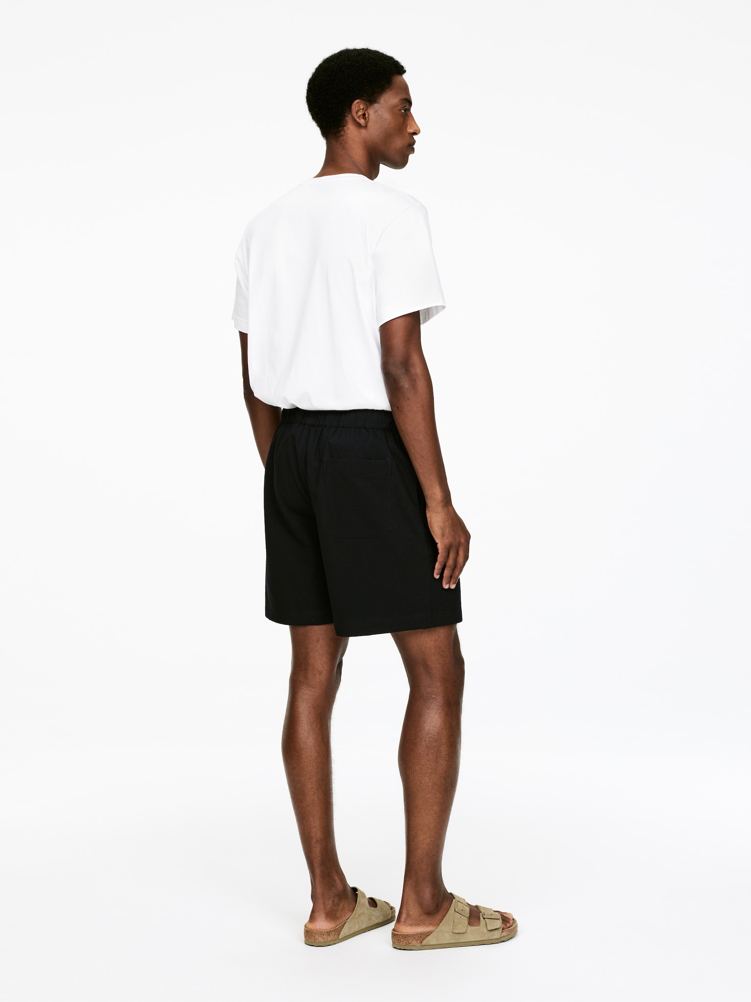Short en seersucker - Noir/Taupe - 4