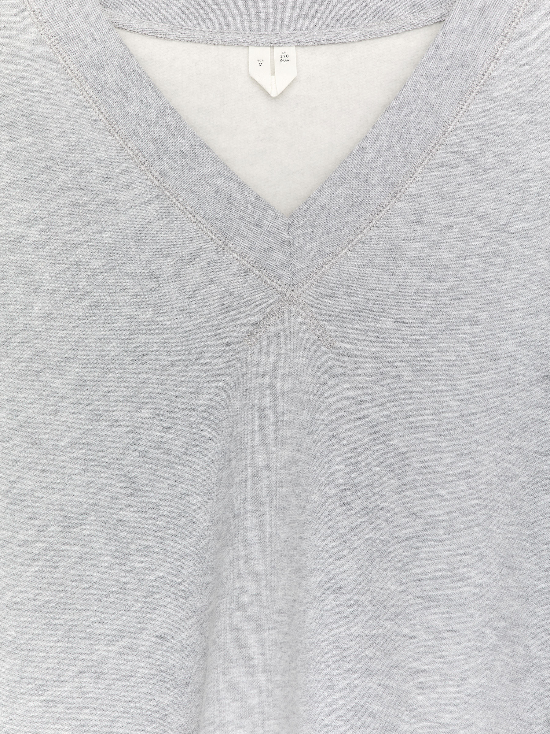 V-Neck Sweatshirt - Grey Melange - Loose fit - Women - StillMedia/DescriptiveDetail - 1