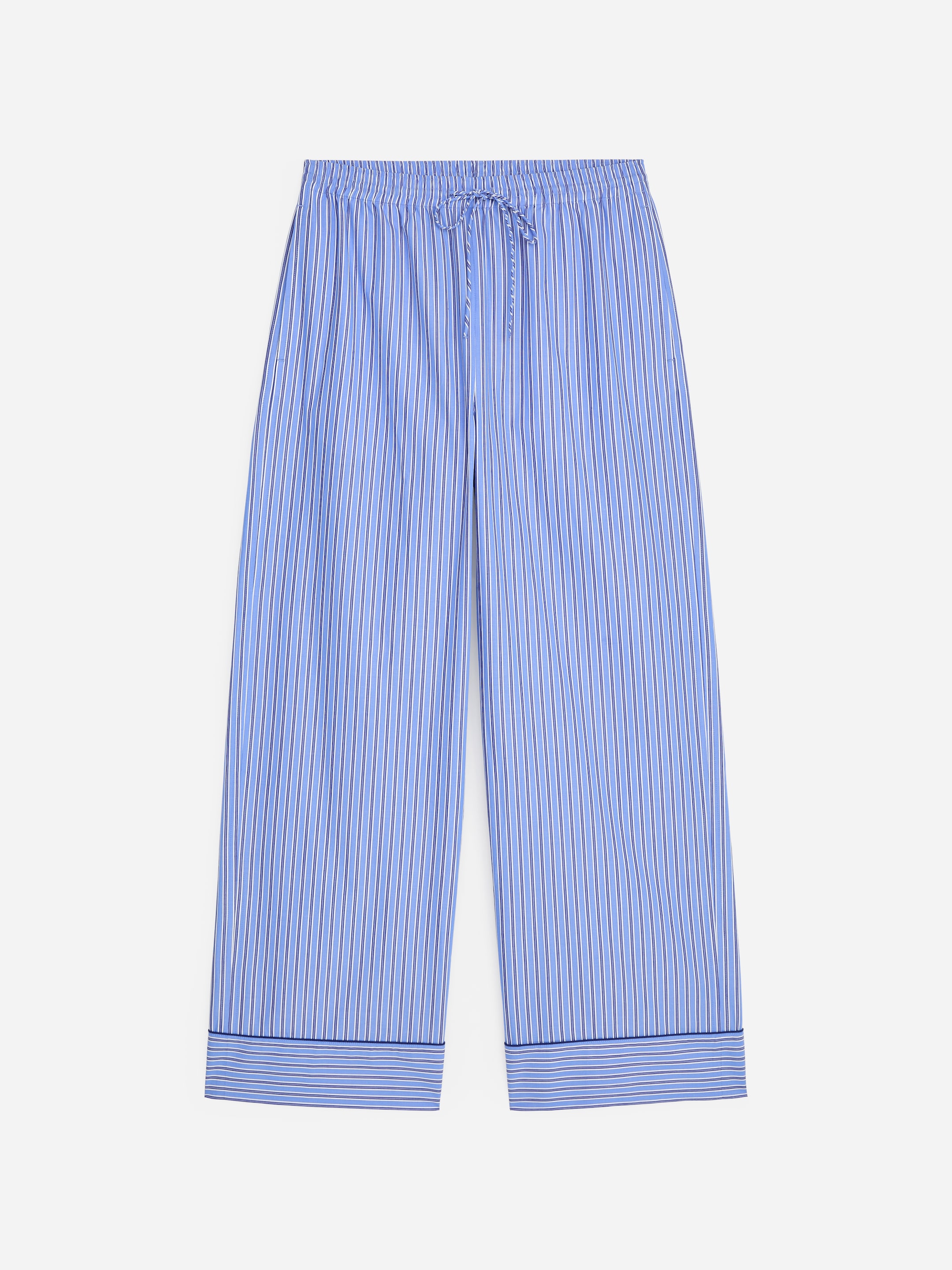 Pantalones de algodón a rayas-#3E7BB7-19238