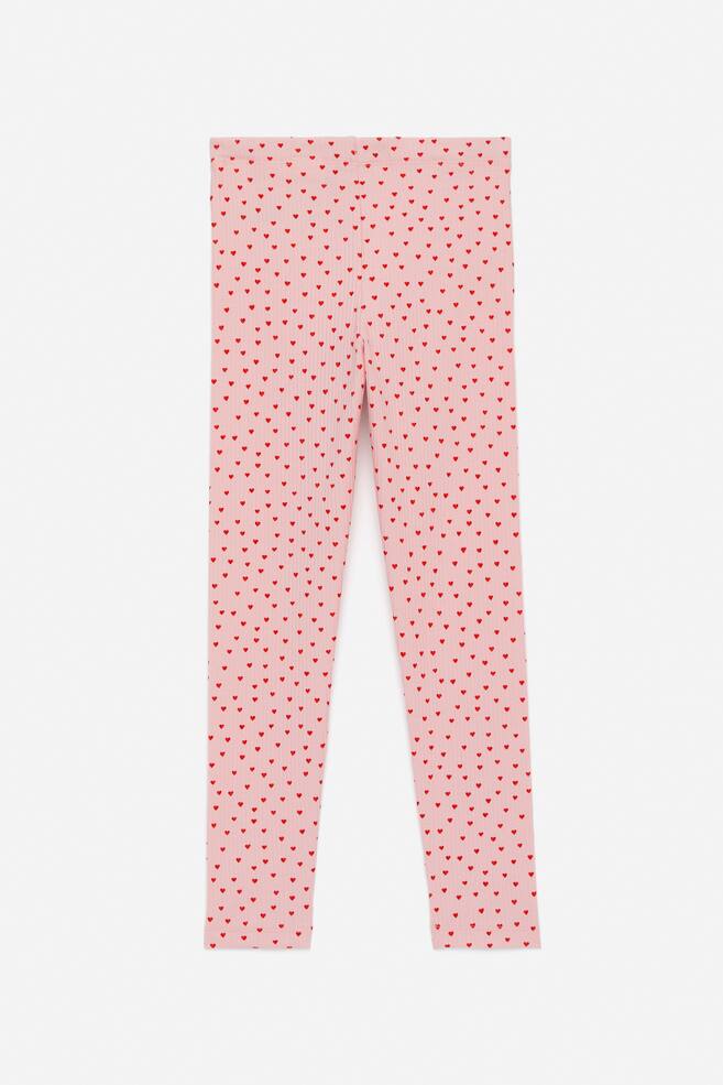 Ribbed Leggings-Pink/Red Hearts - 3