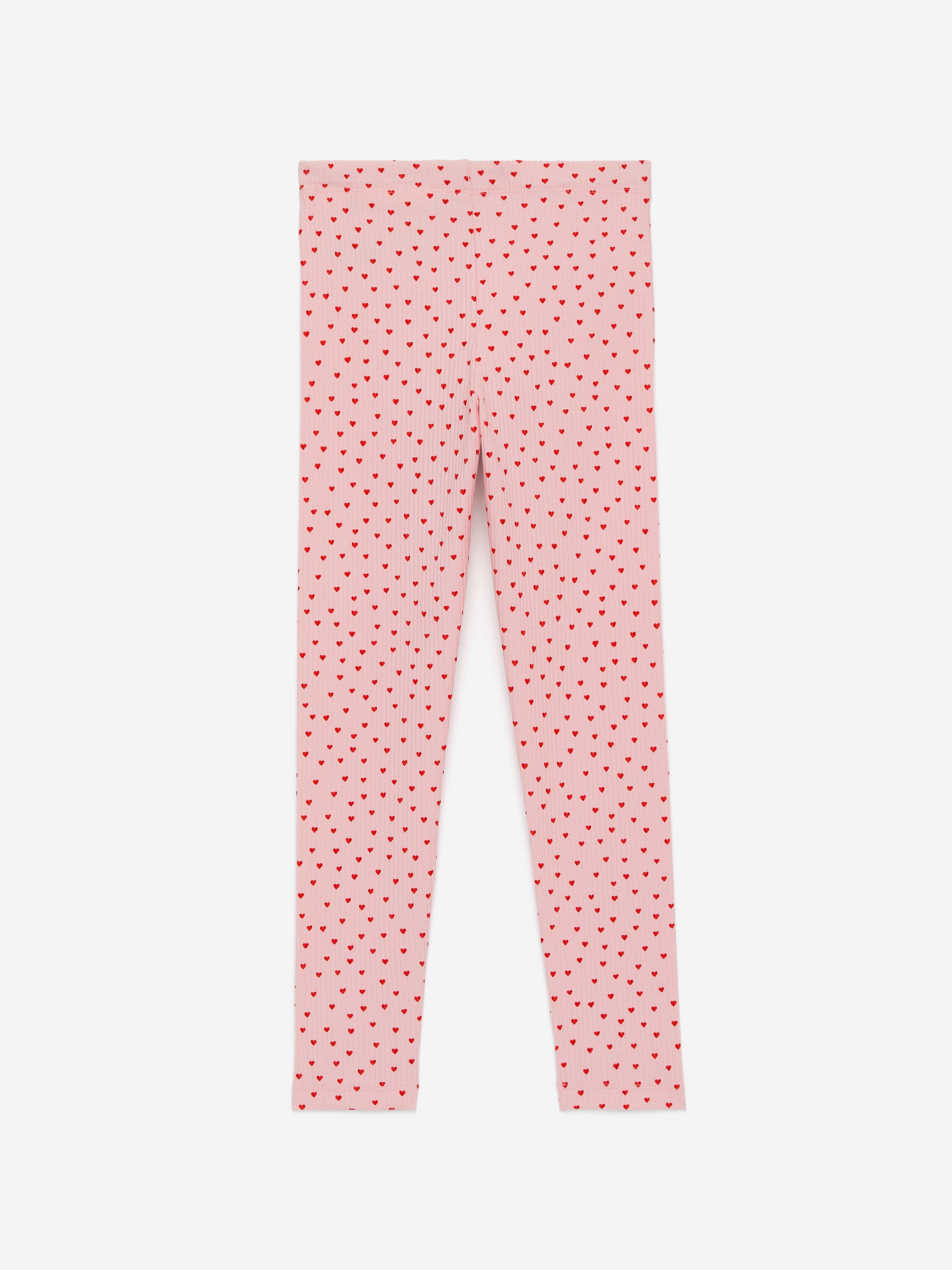 Ribbed Leggings - Pink/Red Hearts - Slim fit - Children - StillMedia/DescriptiveStillLife - 2