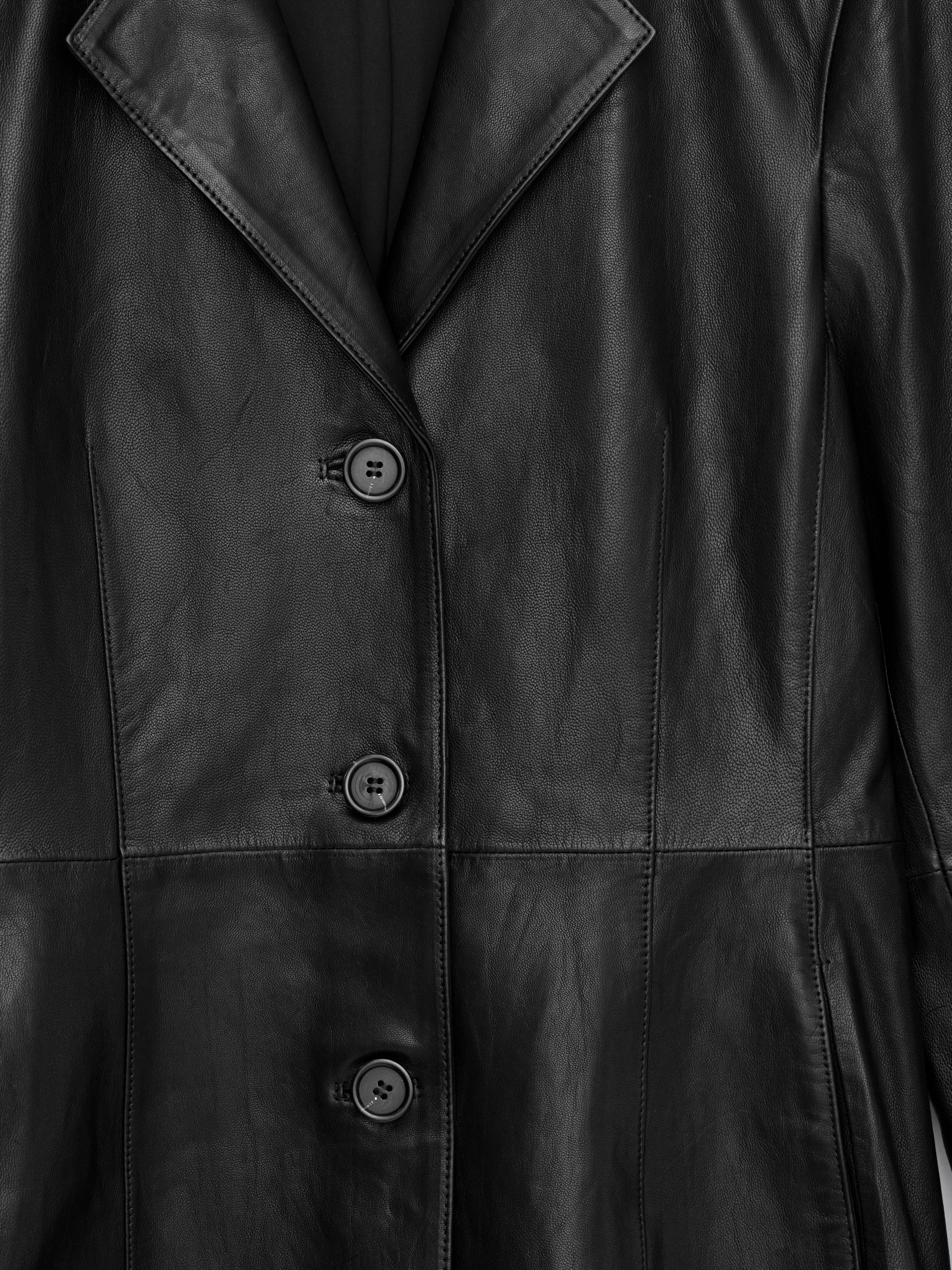 Leather Coat - Black - Slim fit - Women - StillMedia/DescriptiveDetail - 1