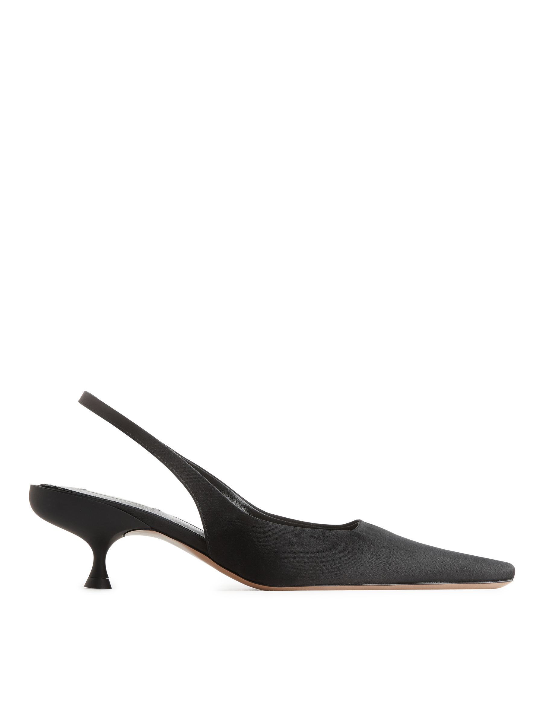 Slingback Satin Pumps - Black - Women - StillMedia/DescriptiveStillLife - 3