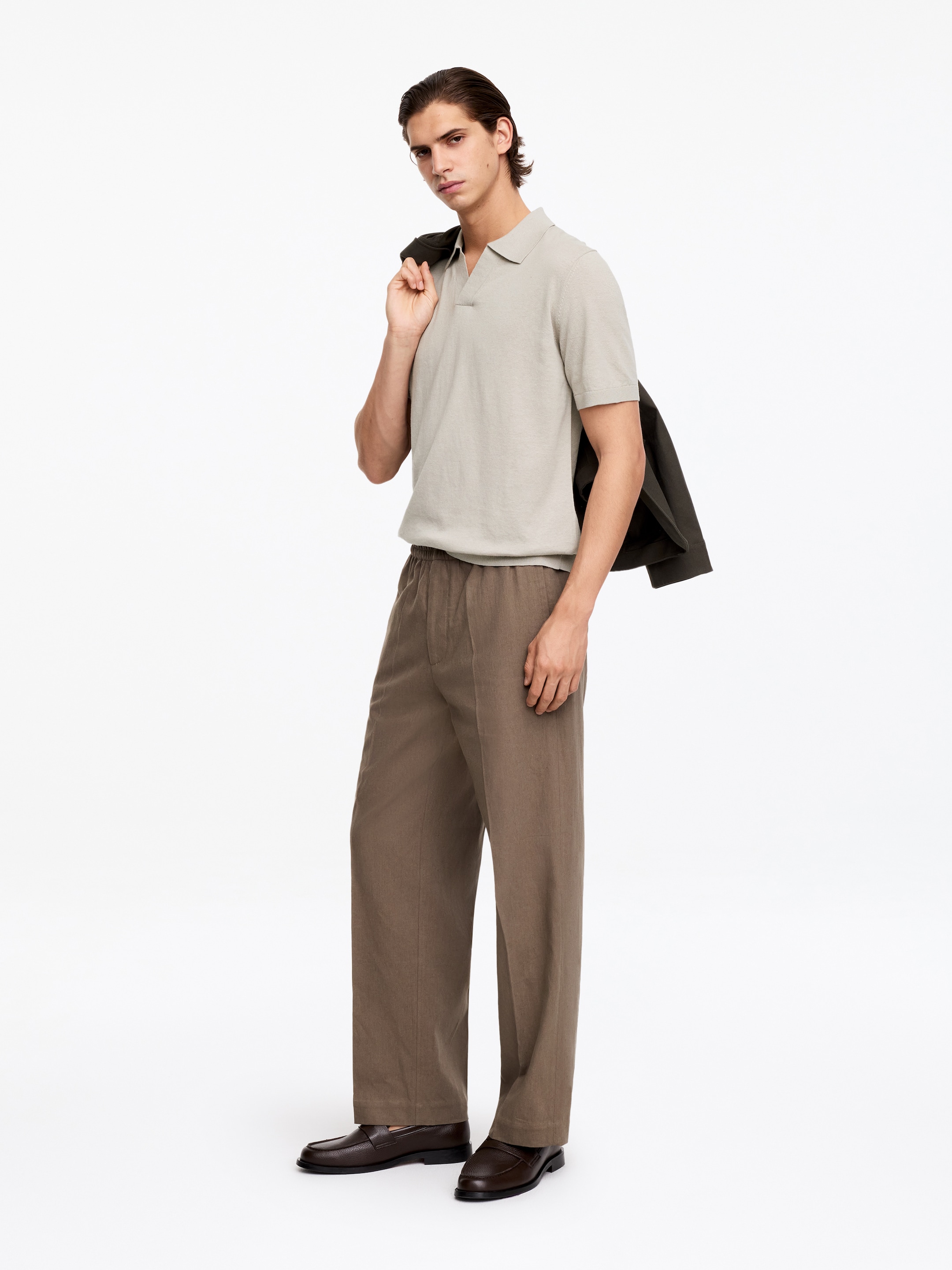 Cotton Linen Polo Shirt - Light Mole - Regular fit - Men - StillMedia/Lookbook - 9