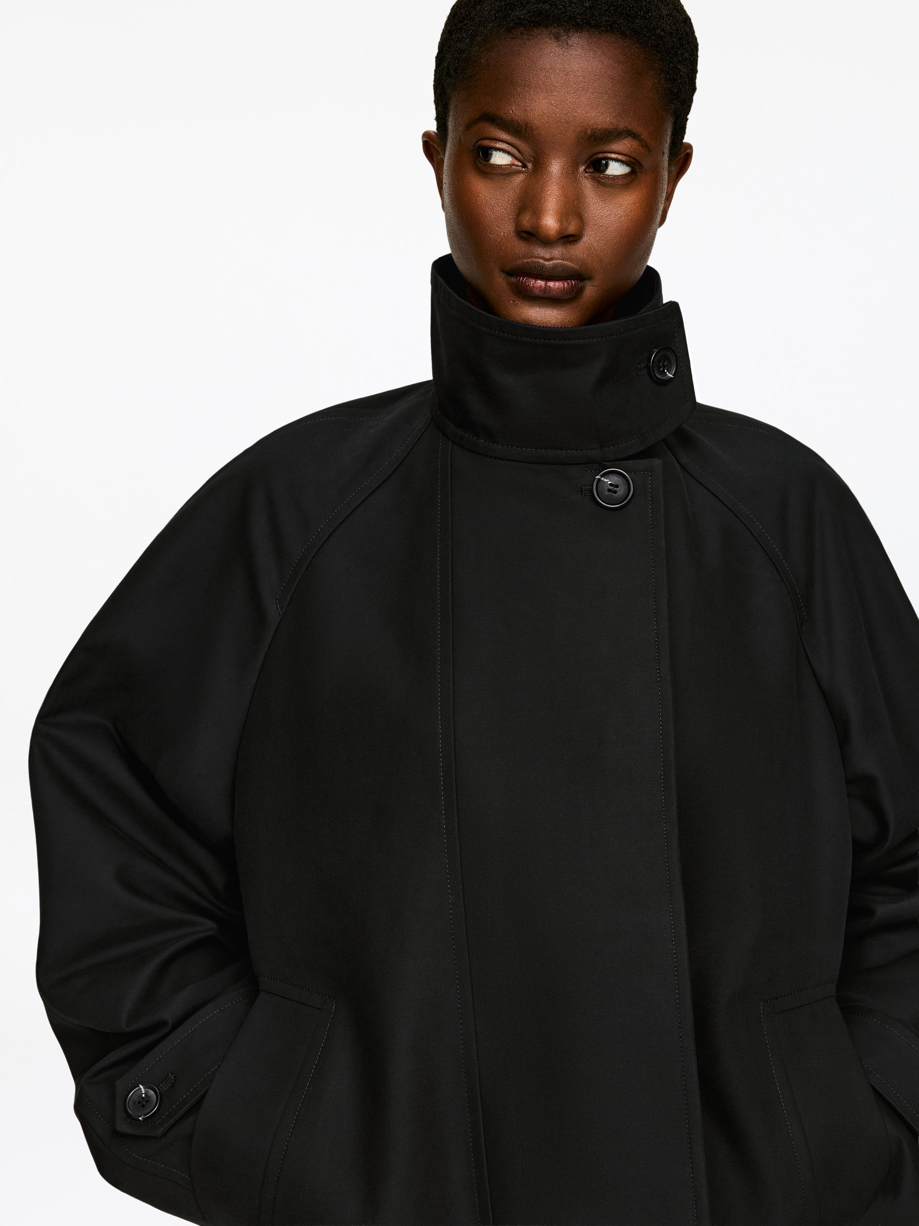 Corduroy-Collar Jacket - Black - Loose fit - Women - StillMedia/Lookbook - 6