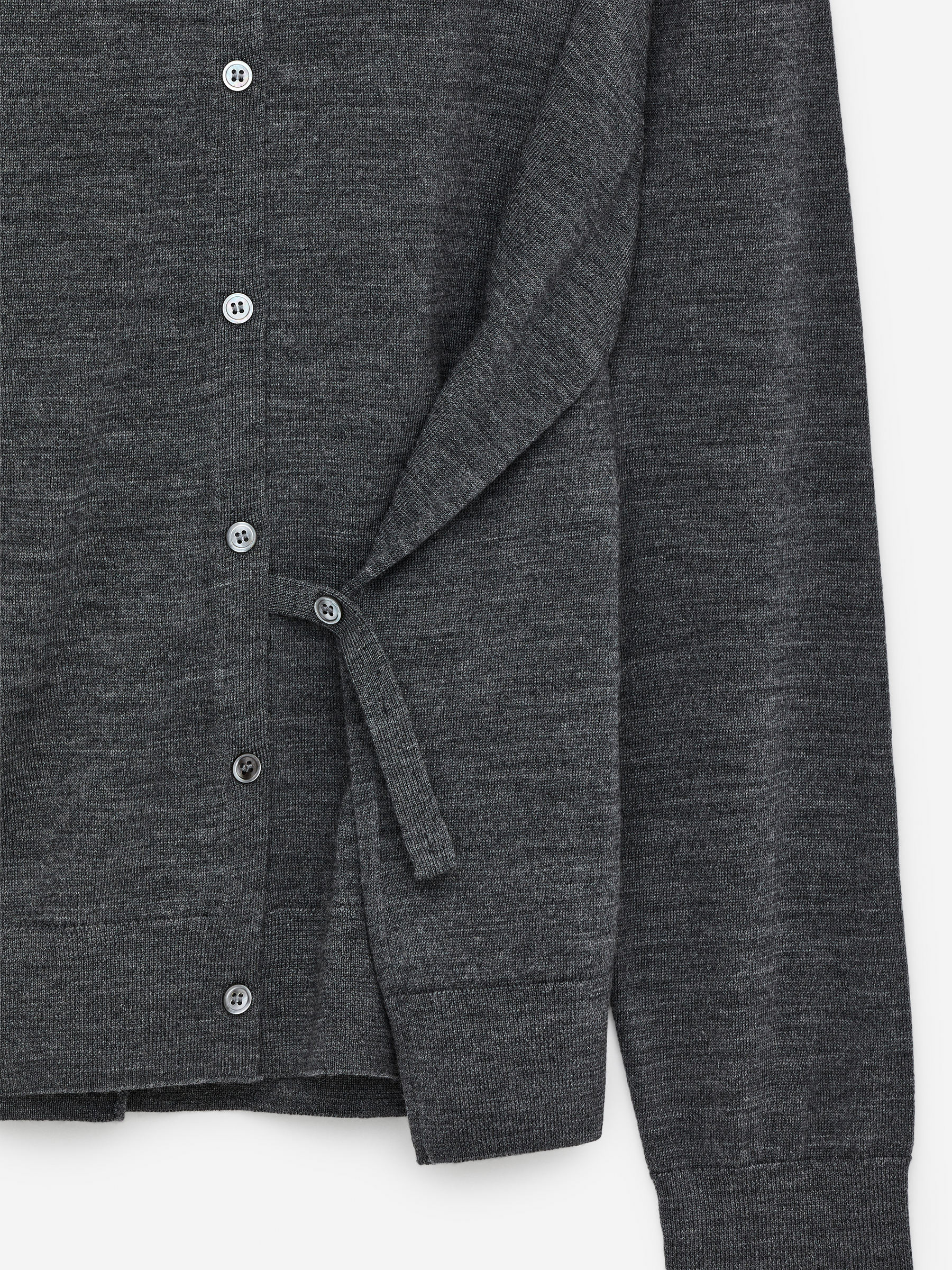 Merino Wool Cardigan - Grey - Regular fit - Women - StillMedia/DescriptiveDetail - 3