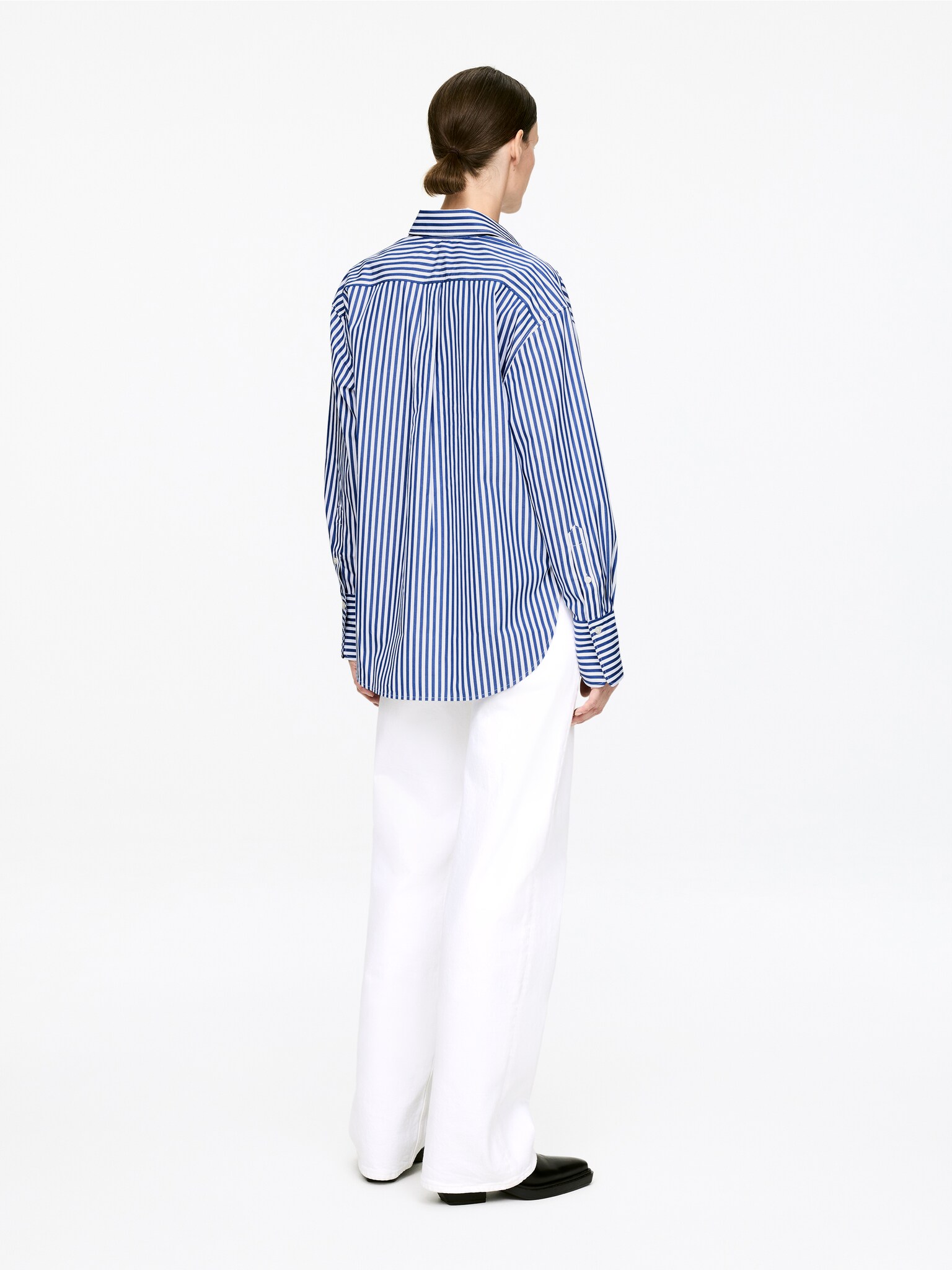 Relaxed-Fit Poplin Shirt - Blue/White/White - 6
