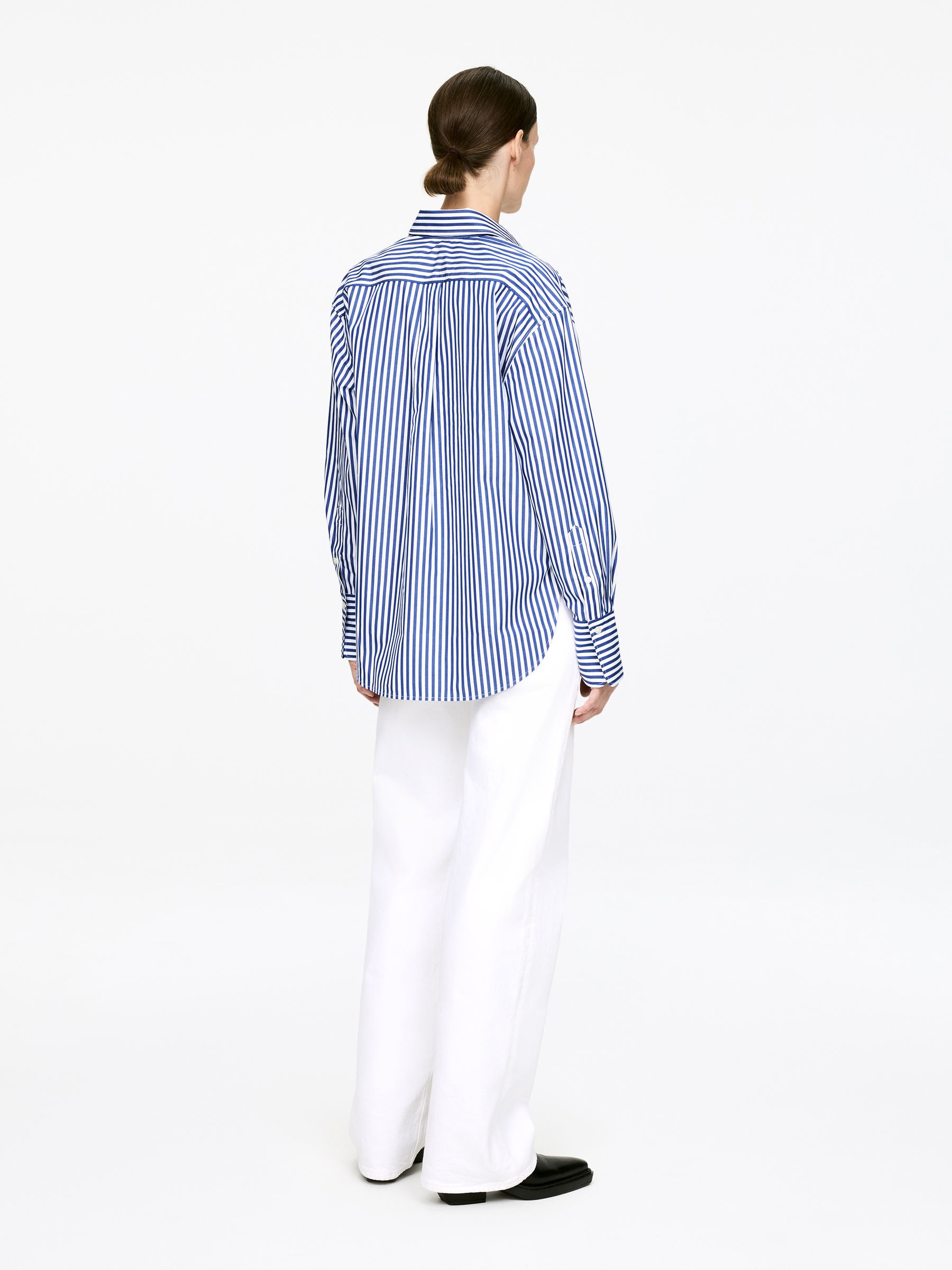 Relaxed-Fit Poplin Shirt - Blue/White - Relaxed fit - Women - StillMedia/Lookbook - 8