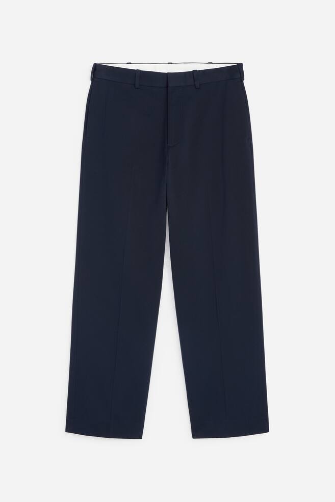 Wide Cotton Linen Trousers - Dark Blue/Mole - 1