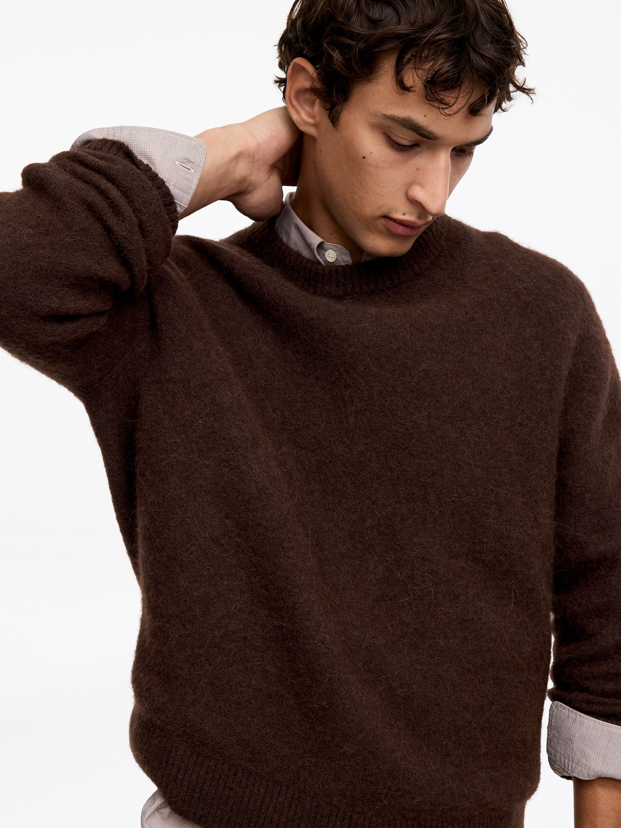 Maglione in misto alpaca e lana merino - Marrone scuro - Relaxed fit - men - StillMedia/Lookbook - 4