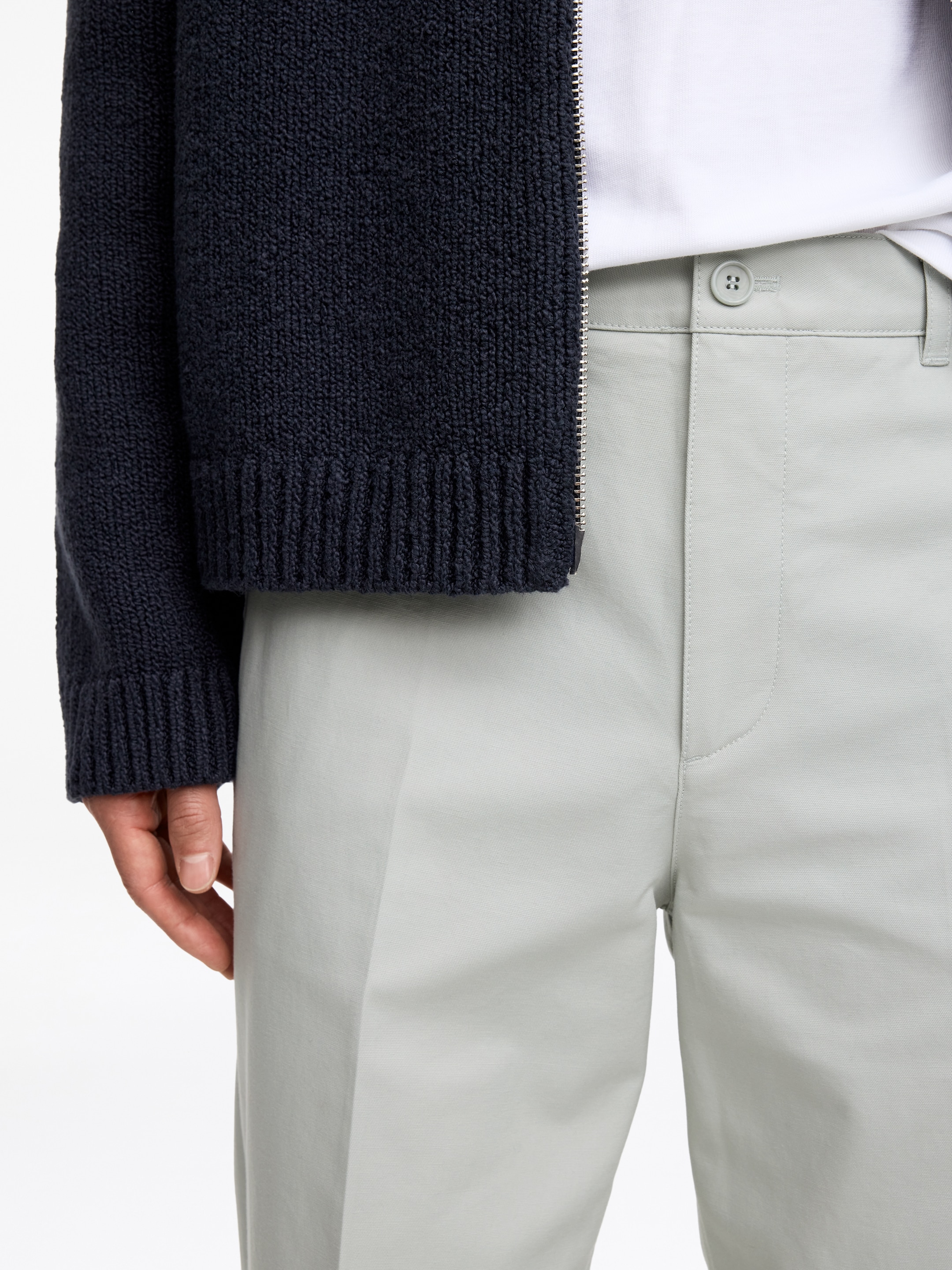 Pantalon en coton - Vert clair poudré - Relaxed fit - Homme - StillMedia/Lookbook - 3