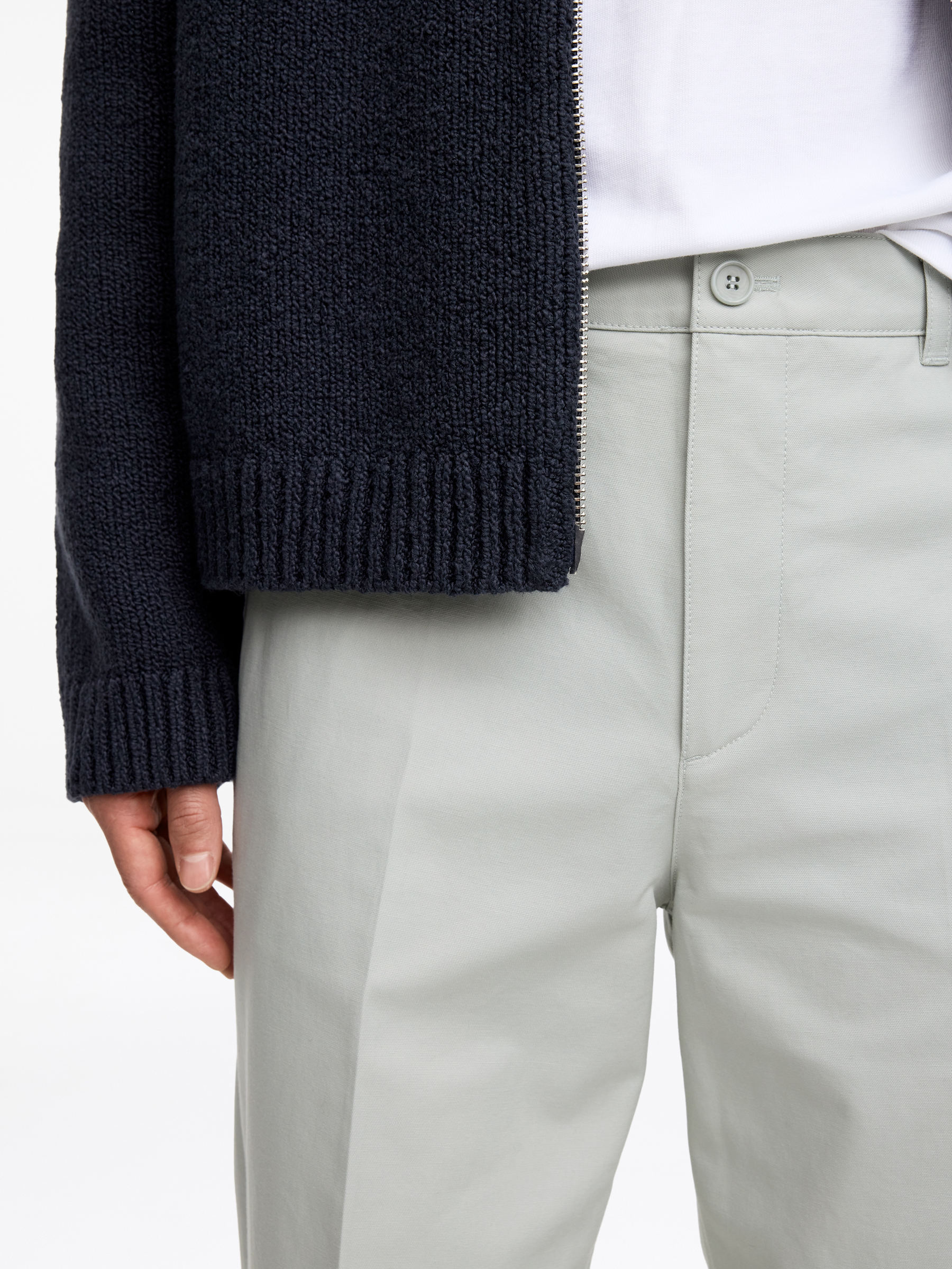 Cotton Trousers - Dusty Light Green - Relaxed fit - Men - StillMedia/Lookbook - 3