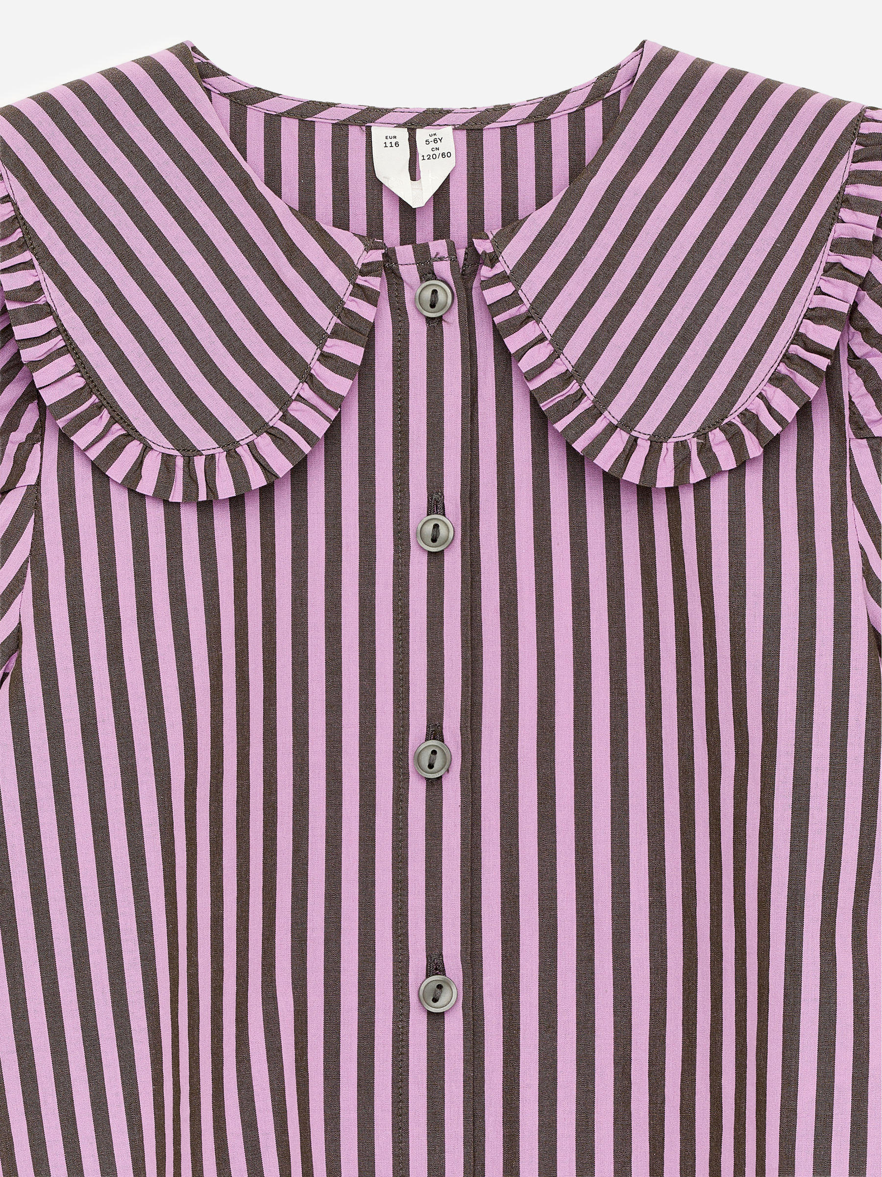 Frill-Collar Blouse - Lilac/Khaki Green - Regular fit - Children - StillMedia/DescriptiveDetail - 3