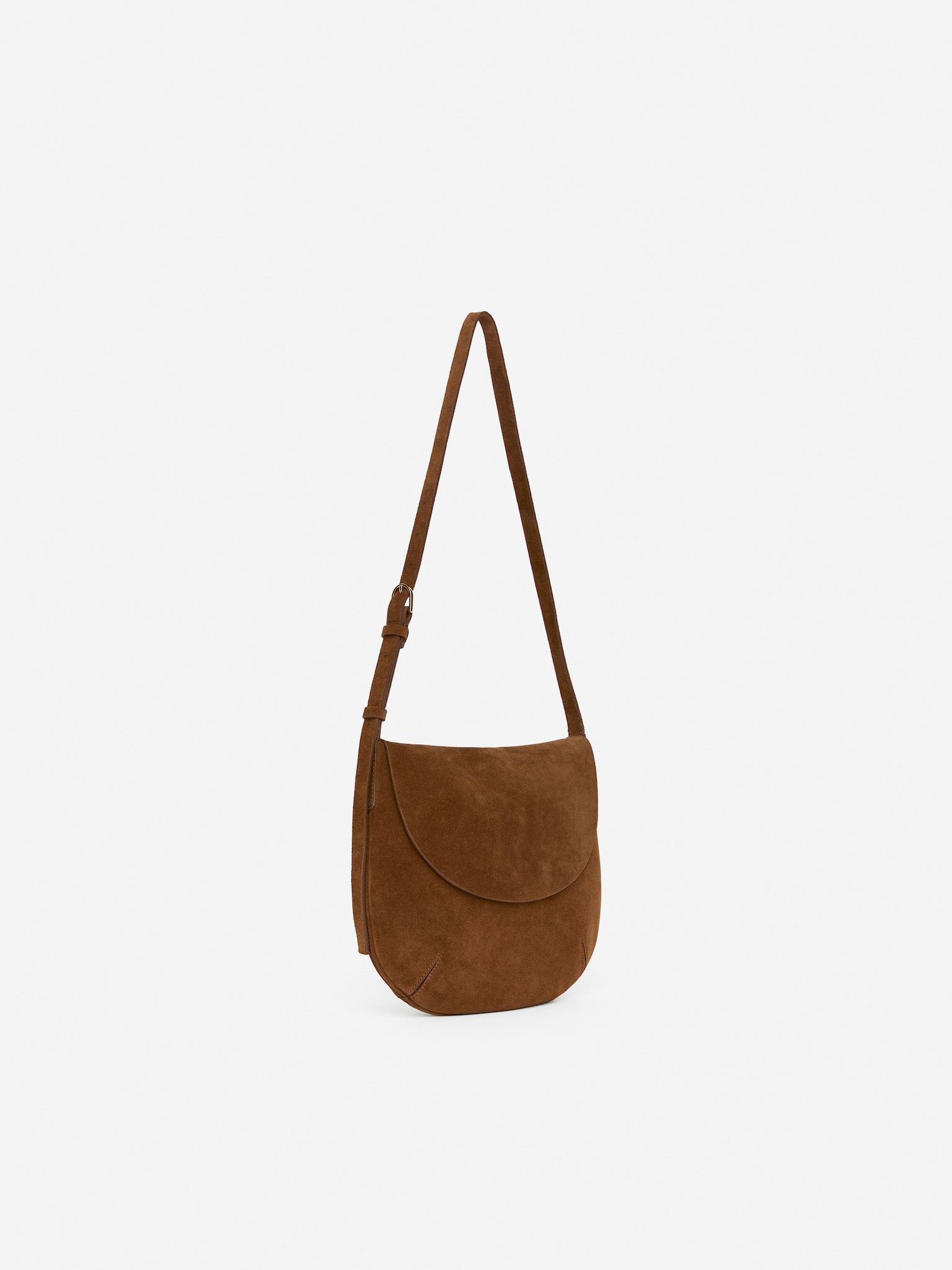 Sac bandoulière en daim - Marron - 3