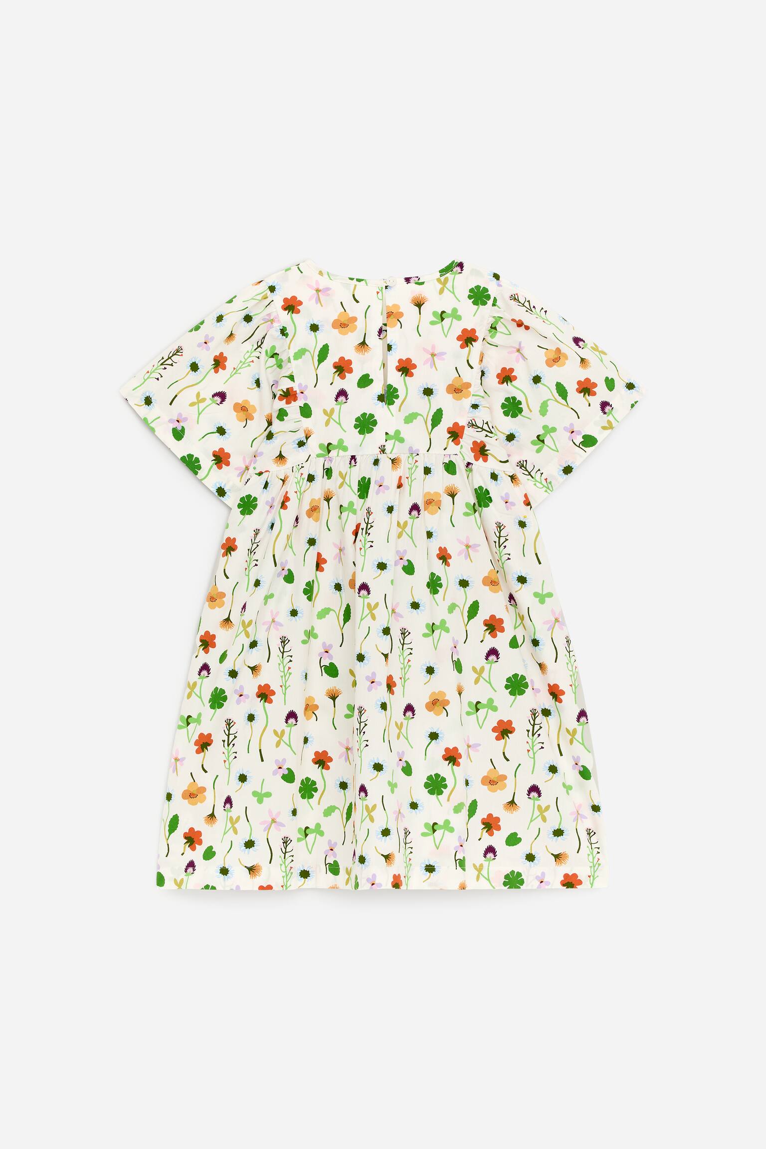 Памучна поплин рокля - Бял/Лилаво/Райе - 4