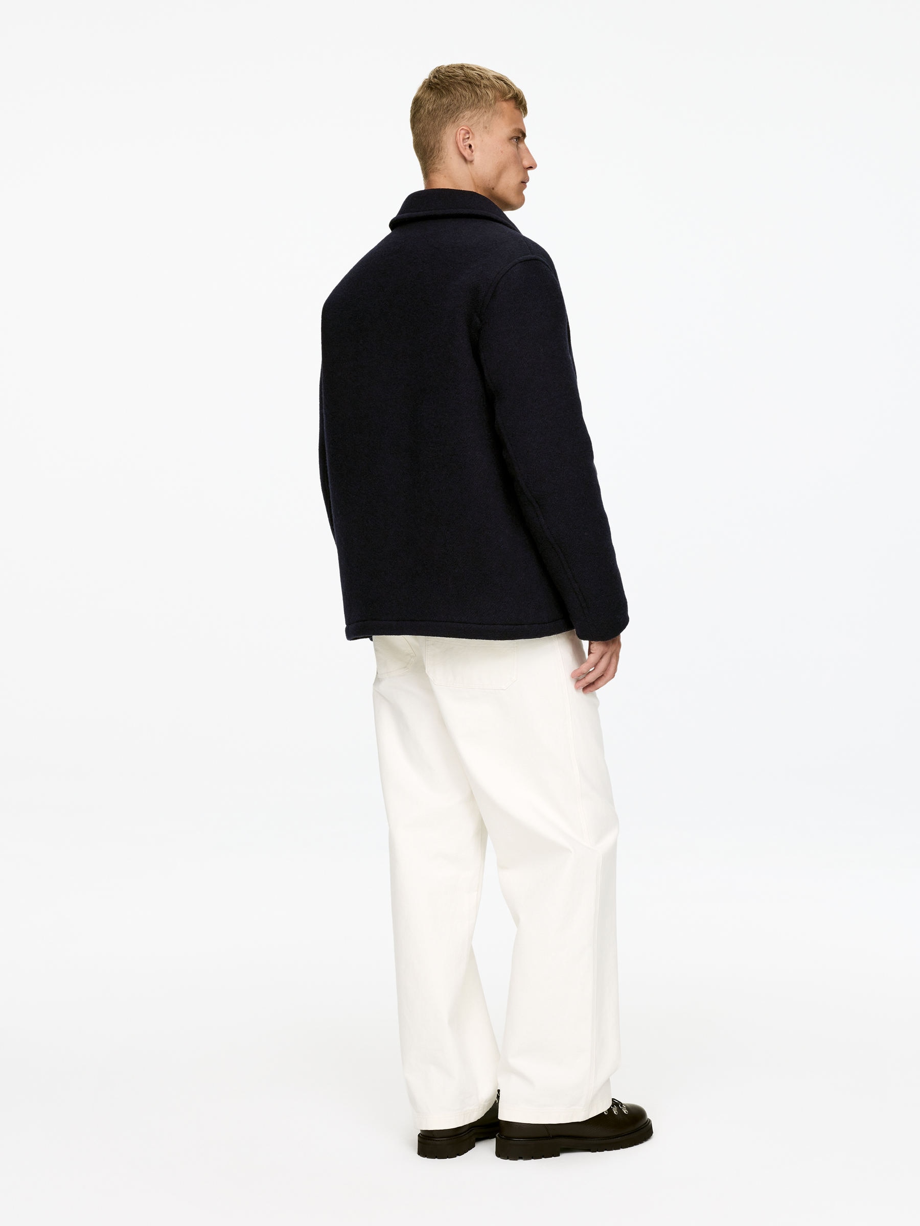 Wool Blend Jacket - Dark Blue - Regular fit - Men - StillMedia/Lookbook - 5