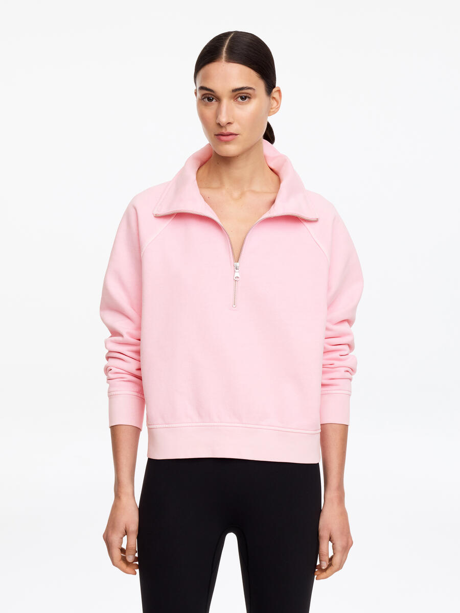 ARKET Women's  Half-Zip Terry Sweatshirt Pink,  size M