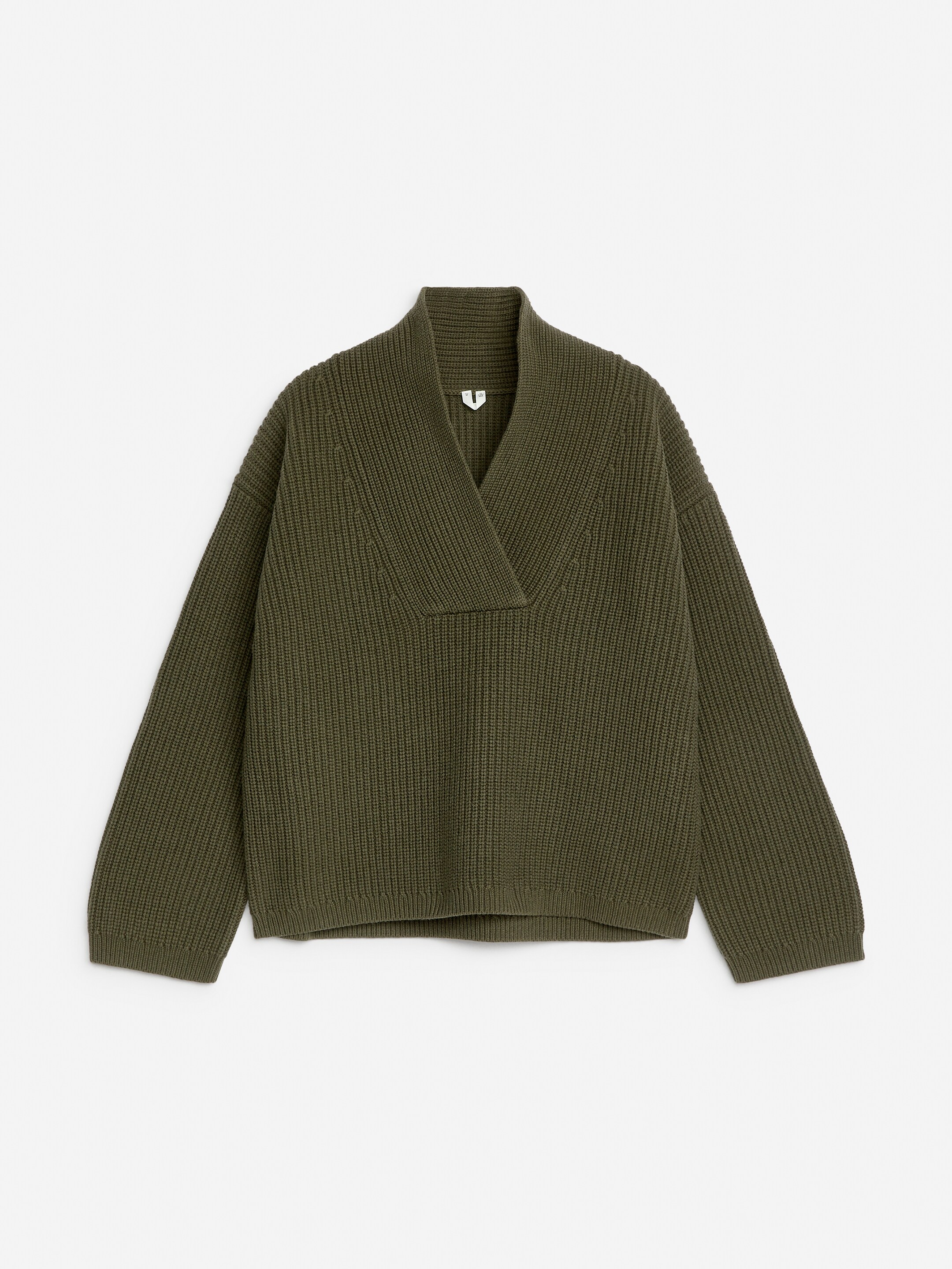 Zobacz większy obraz: Sweter z szalowym kołnierzem - Zielony khaki - ONA | H&M PL 1