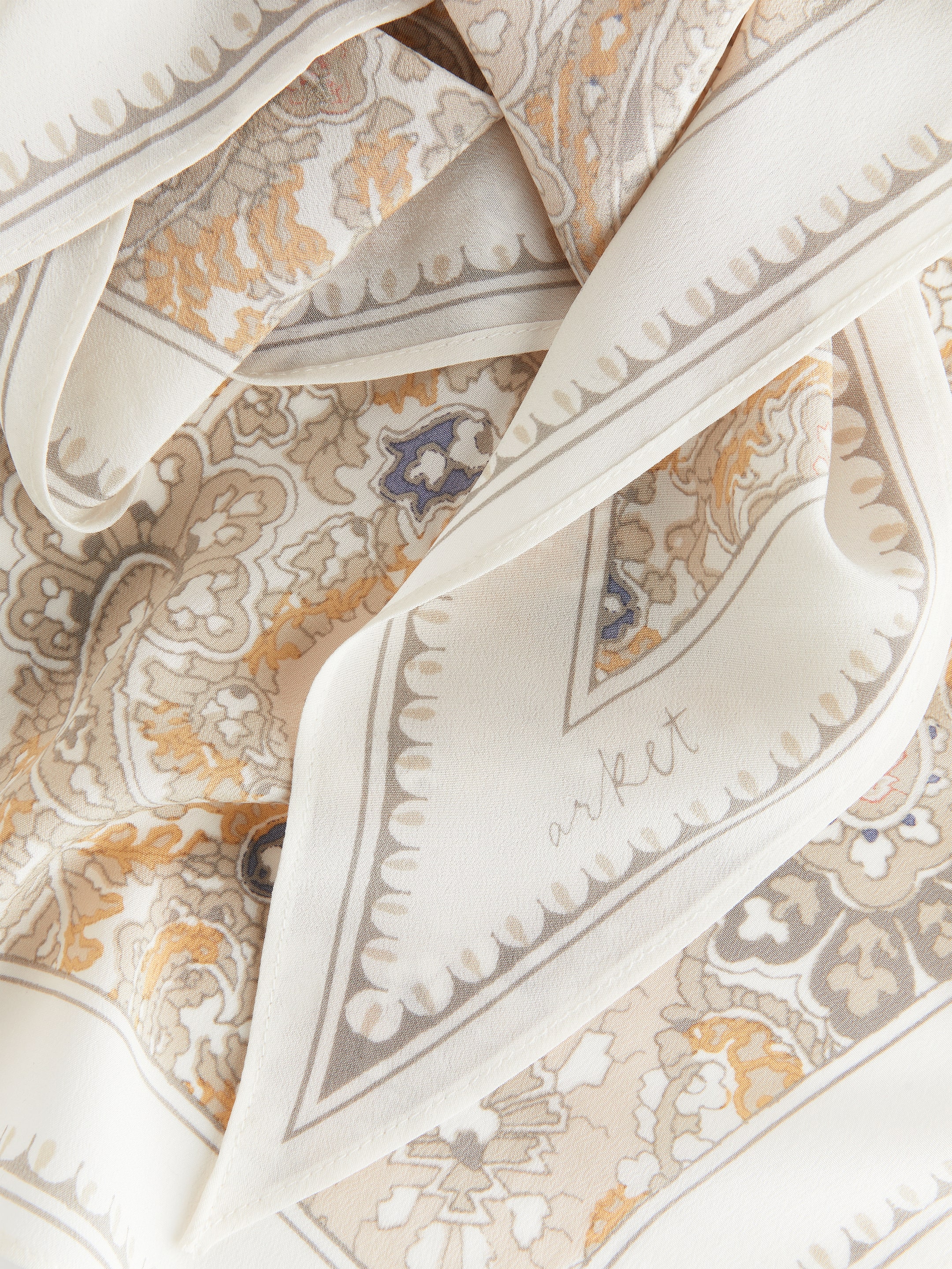 Trekantig sidenscarf - Beige/ljusorange - Women - StillMedia/DescriptiveDetail - 2