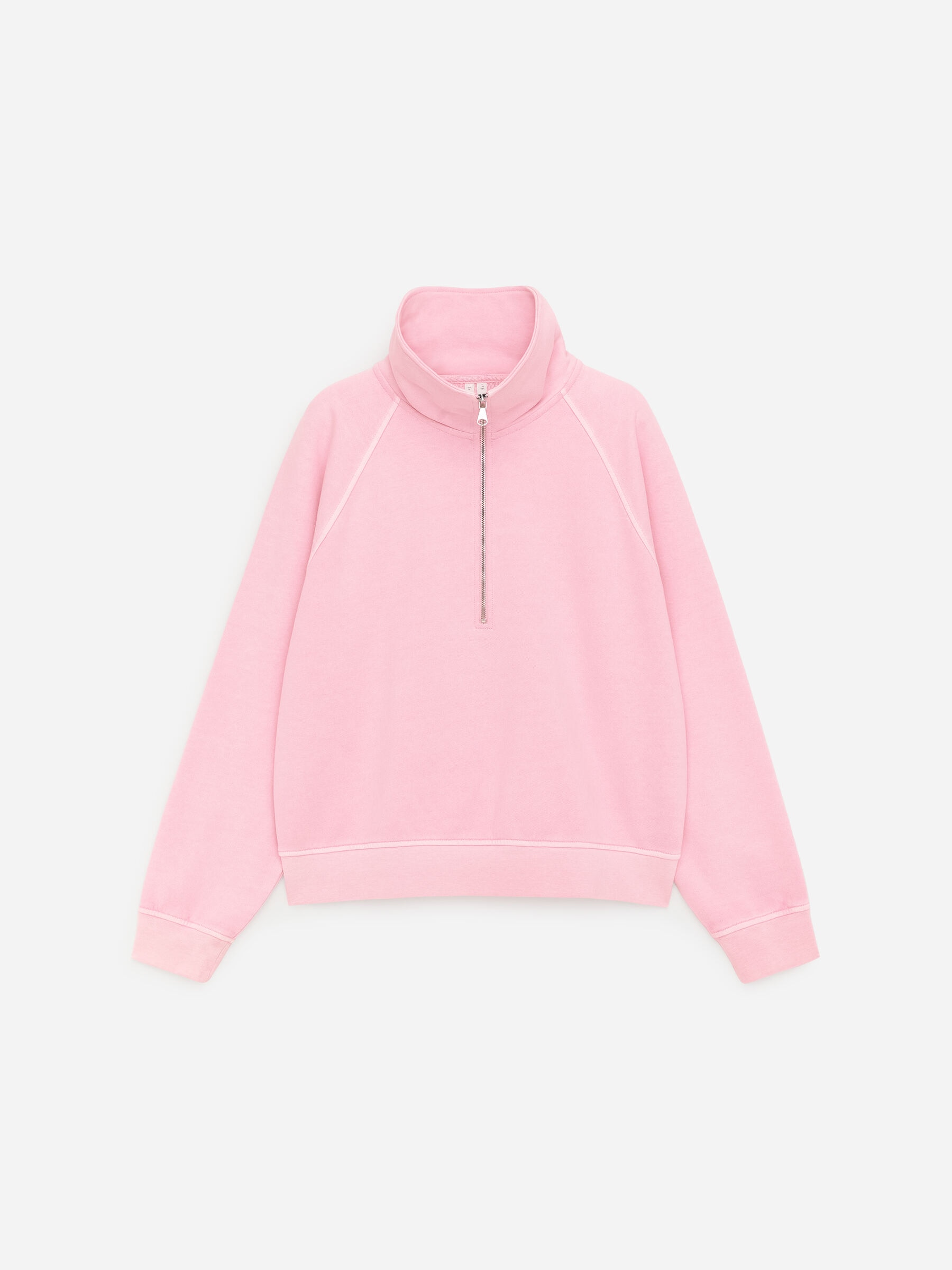 French-Terry-Sweatshirt mit kurzem Reißverschluss - Rosa - Relaxed Fit - Damen - StillMedia/DescriptiveStillLife - 1