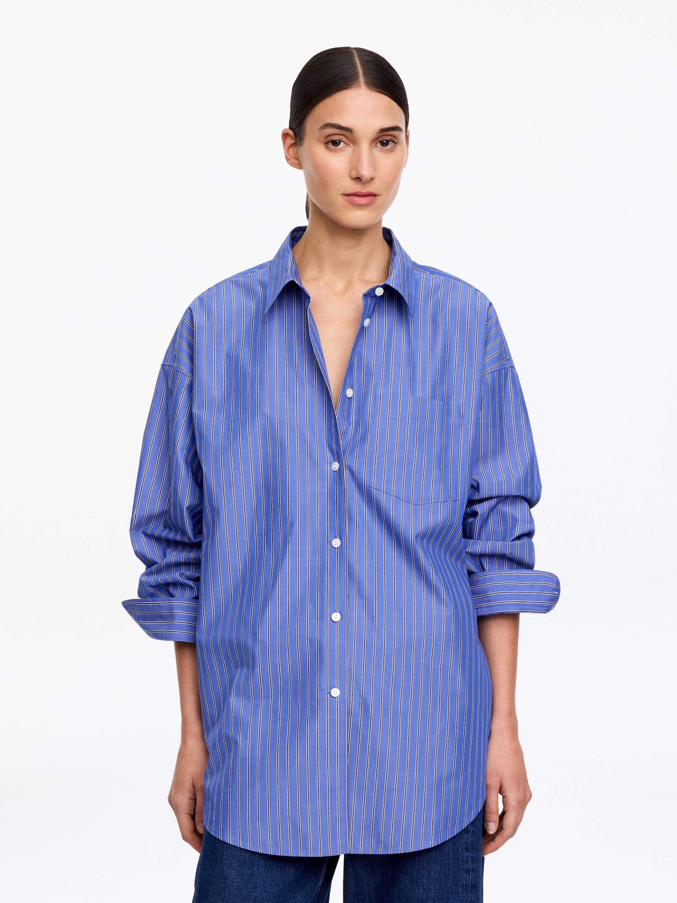 Oversized Shirt - Blue/Striped - Oversized - Women - StillMedia/Lookbook - 6