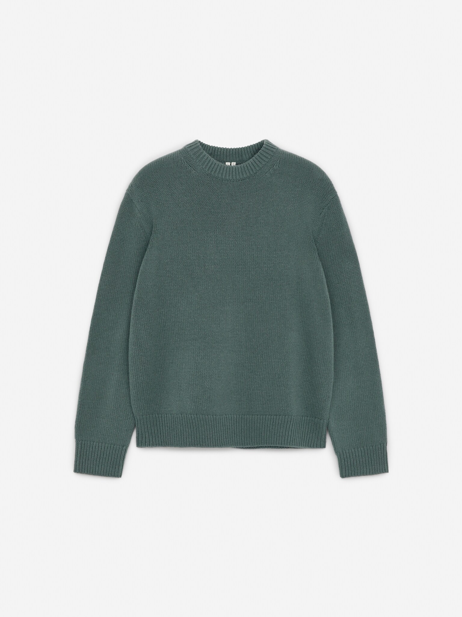 Pulover din amestec de lână tricotată gros - Verde închis/Beige Melange/Black Melange/Dark Blue/Alb murdar
