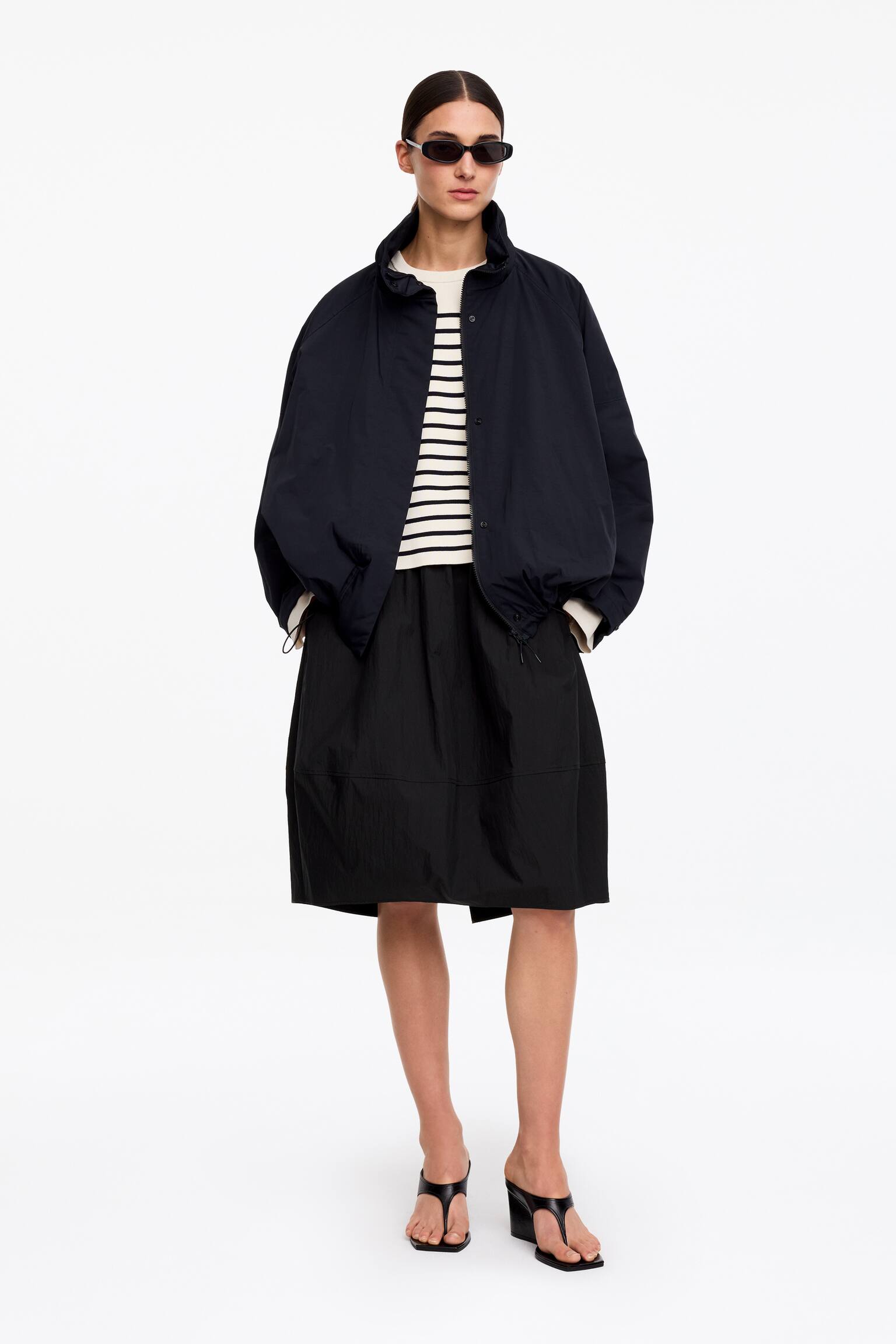 Kokonförmiger Midirock-Schwarz - 7