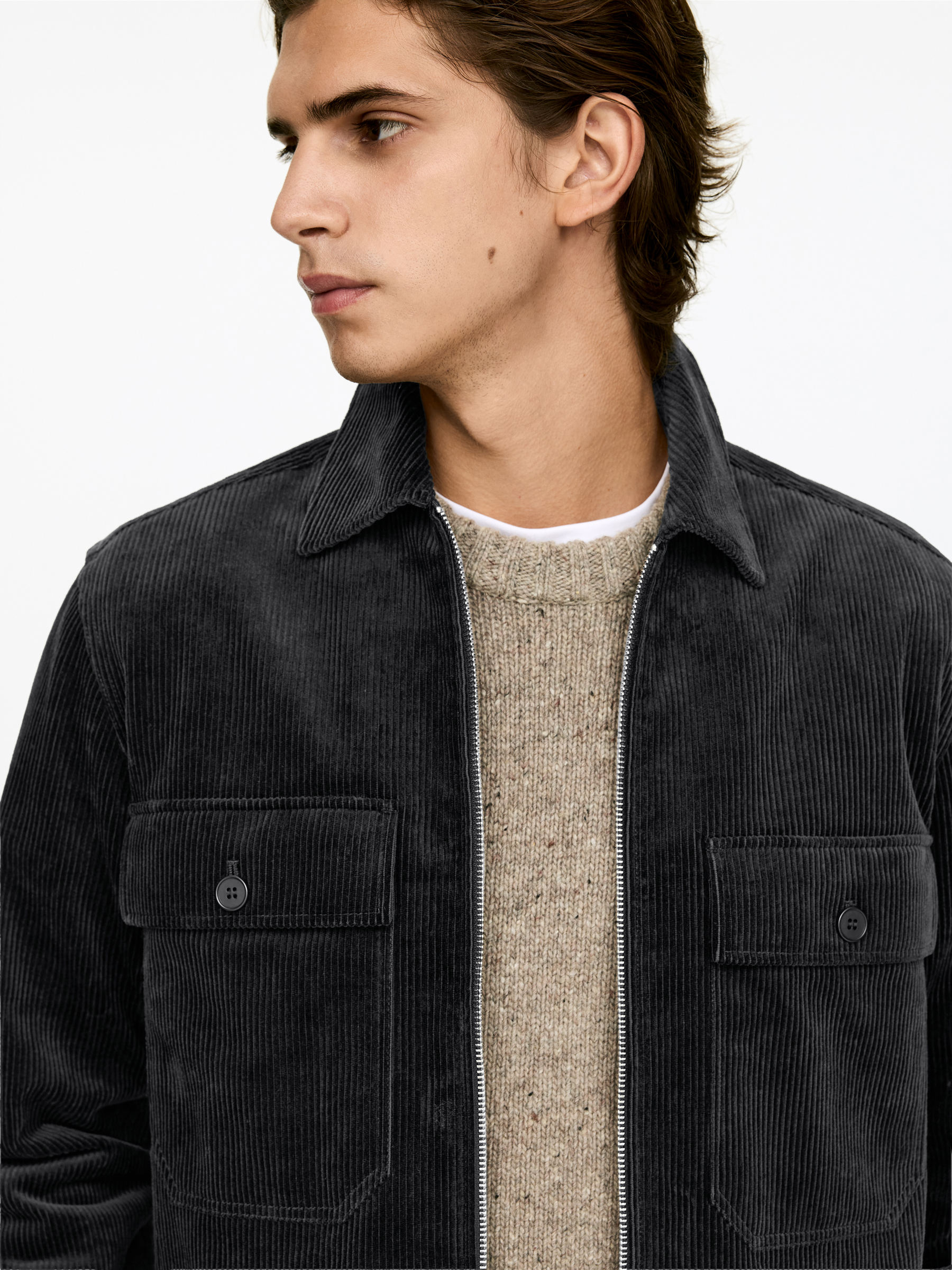 Corduroy Overshirt - Black - Regular fit - Men - StillMedia/Lookbook - 5
