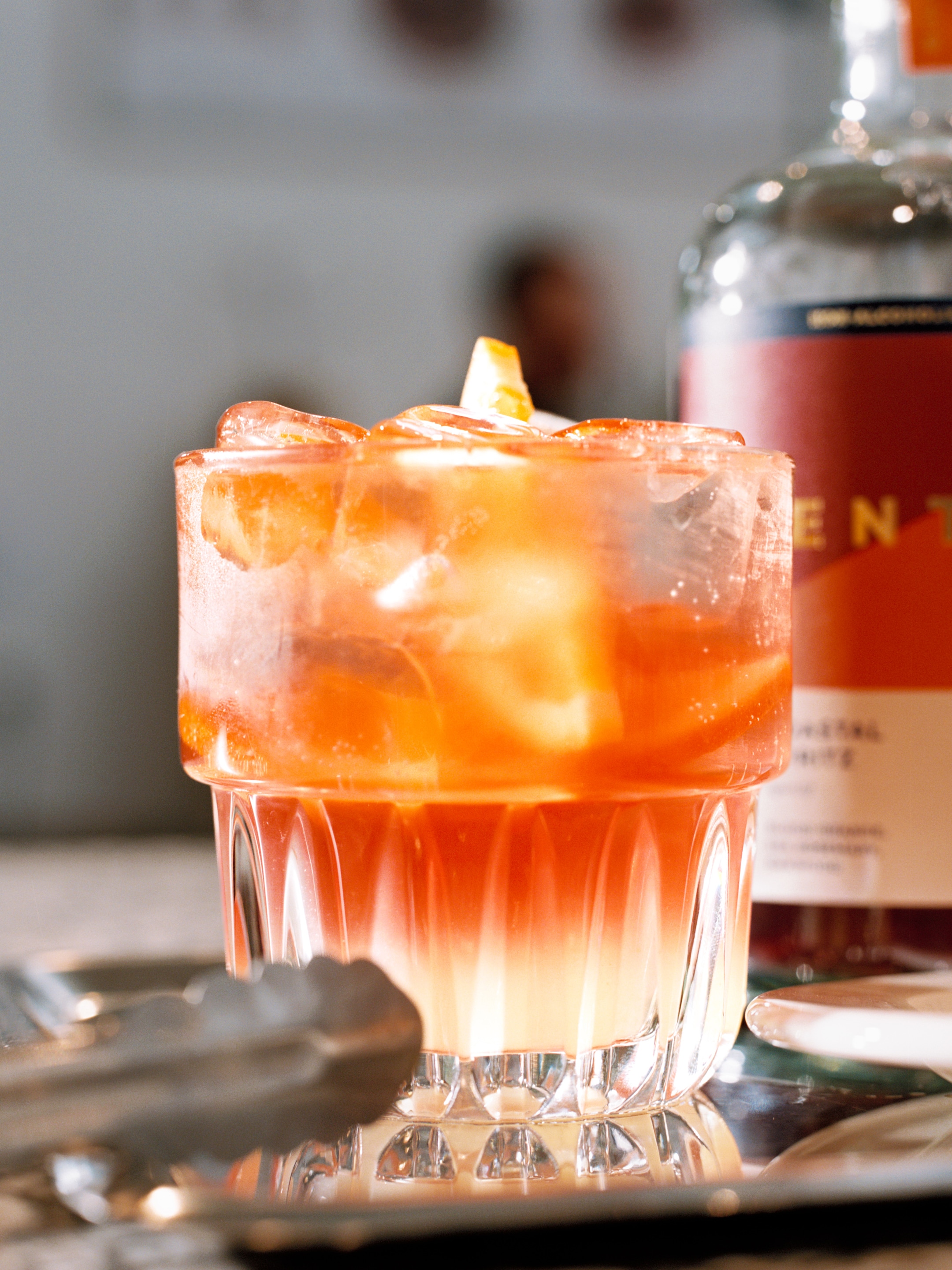 Orange cold drink in a glass