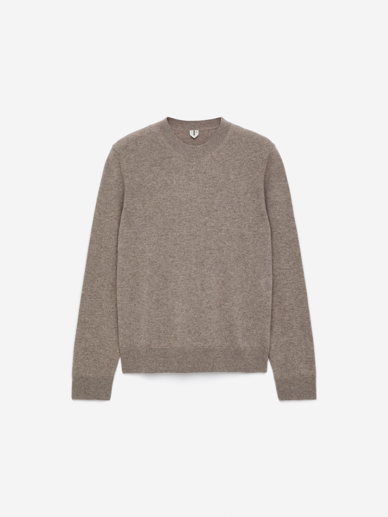 Gray V-neck sweater with long sleeves, displayed on a plain white background.