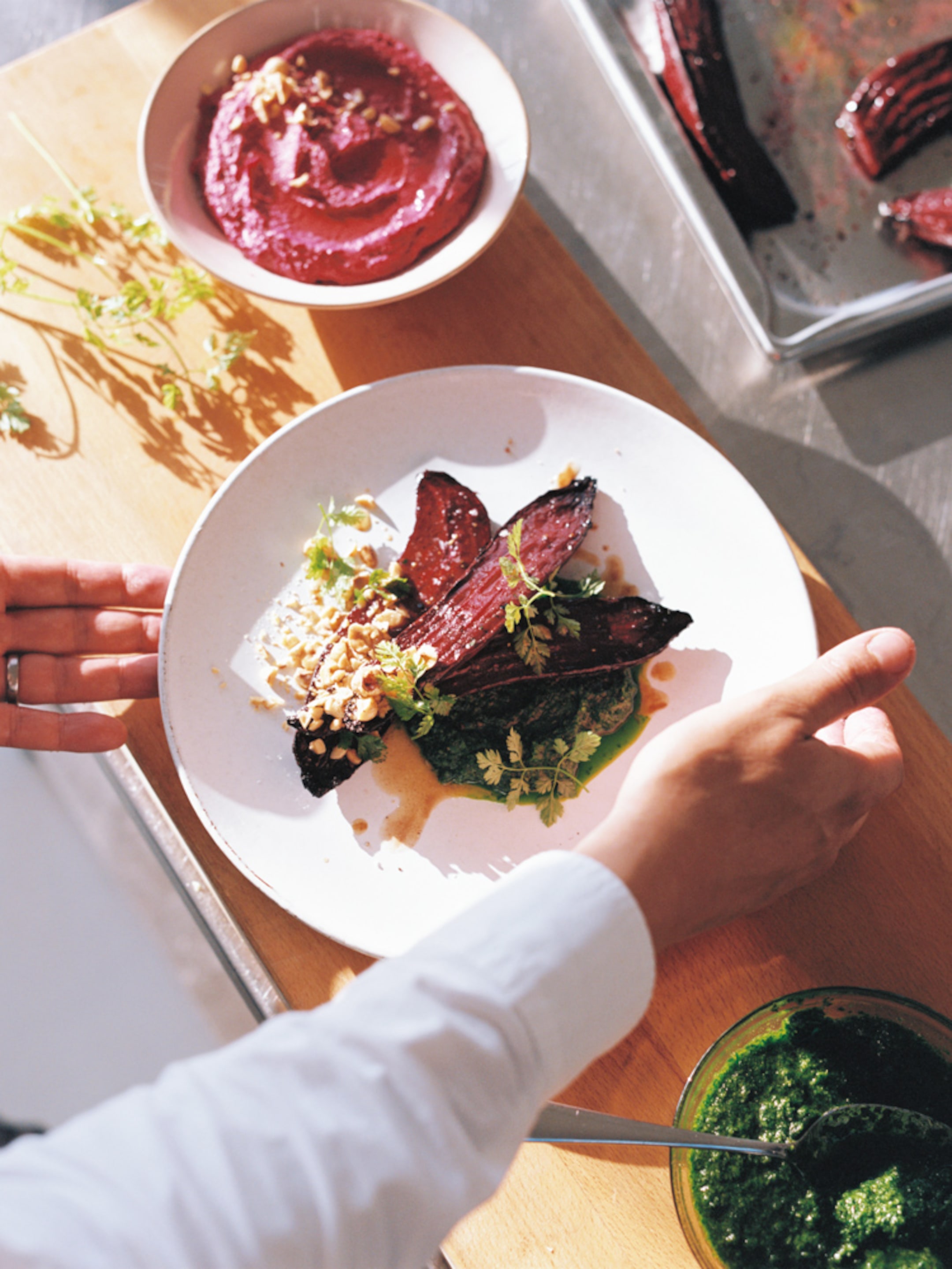 roasted beets, parmesan and kale.