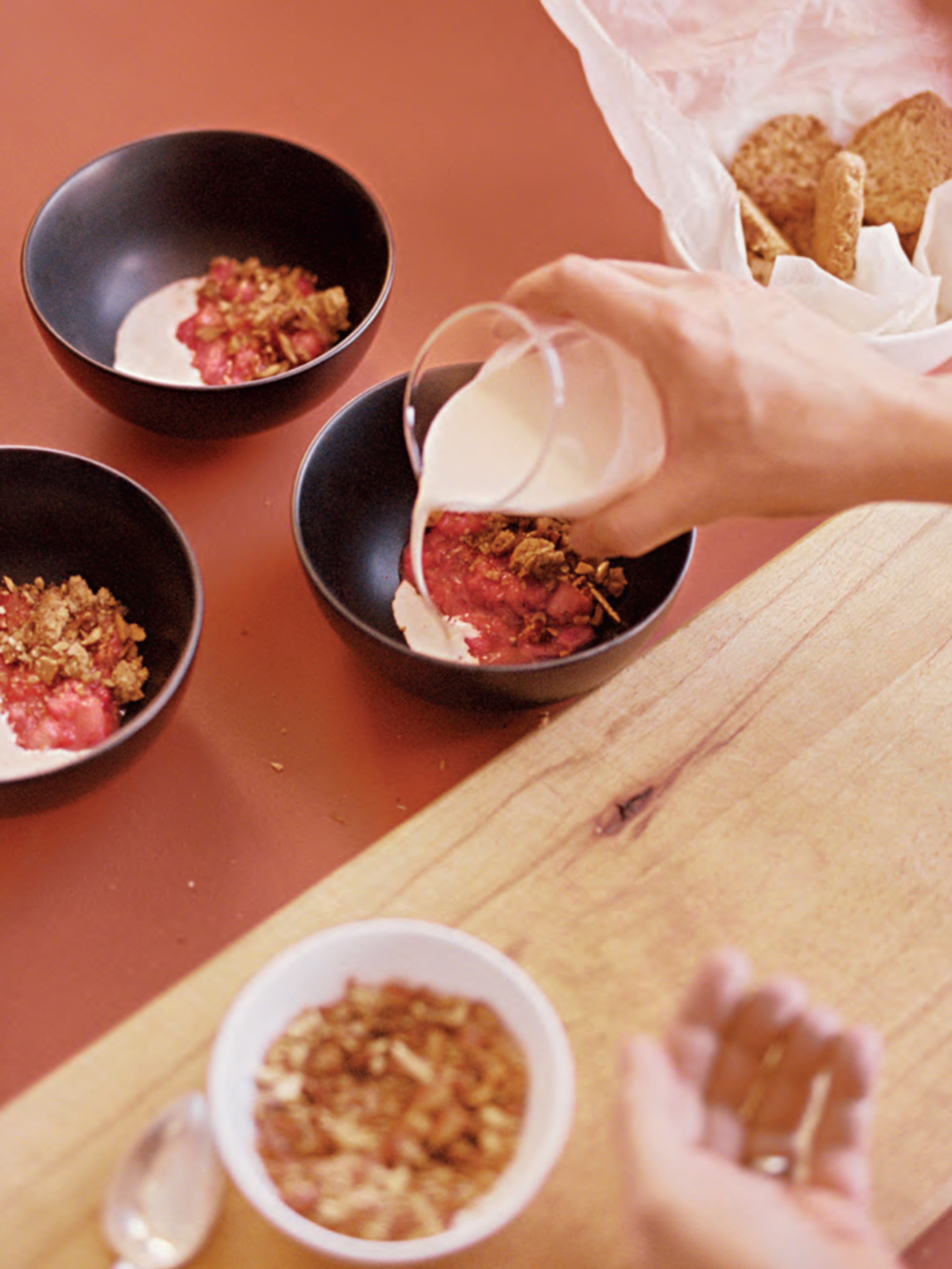 Recipe rhubarb compote with olive oil